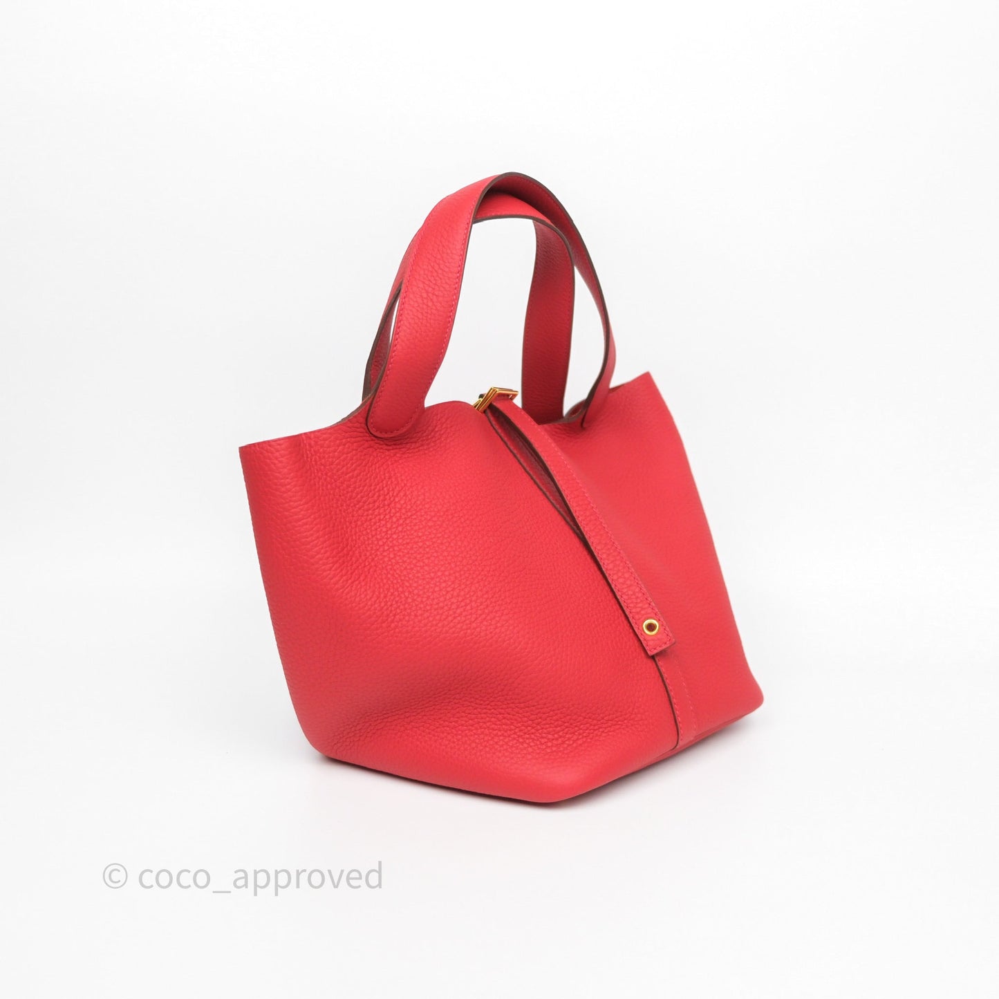 Hermès Picotin 22 Vermillon 5E Clemence Gold Hardware