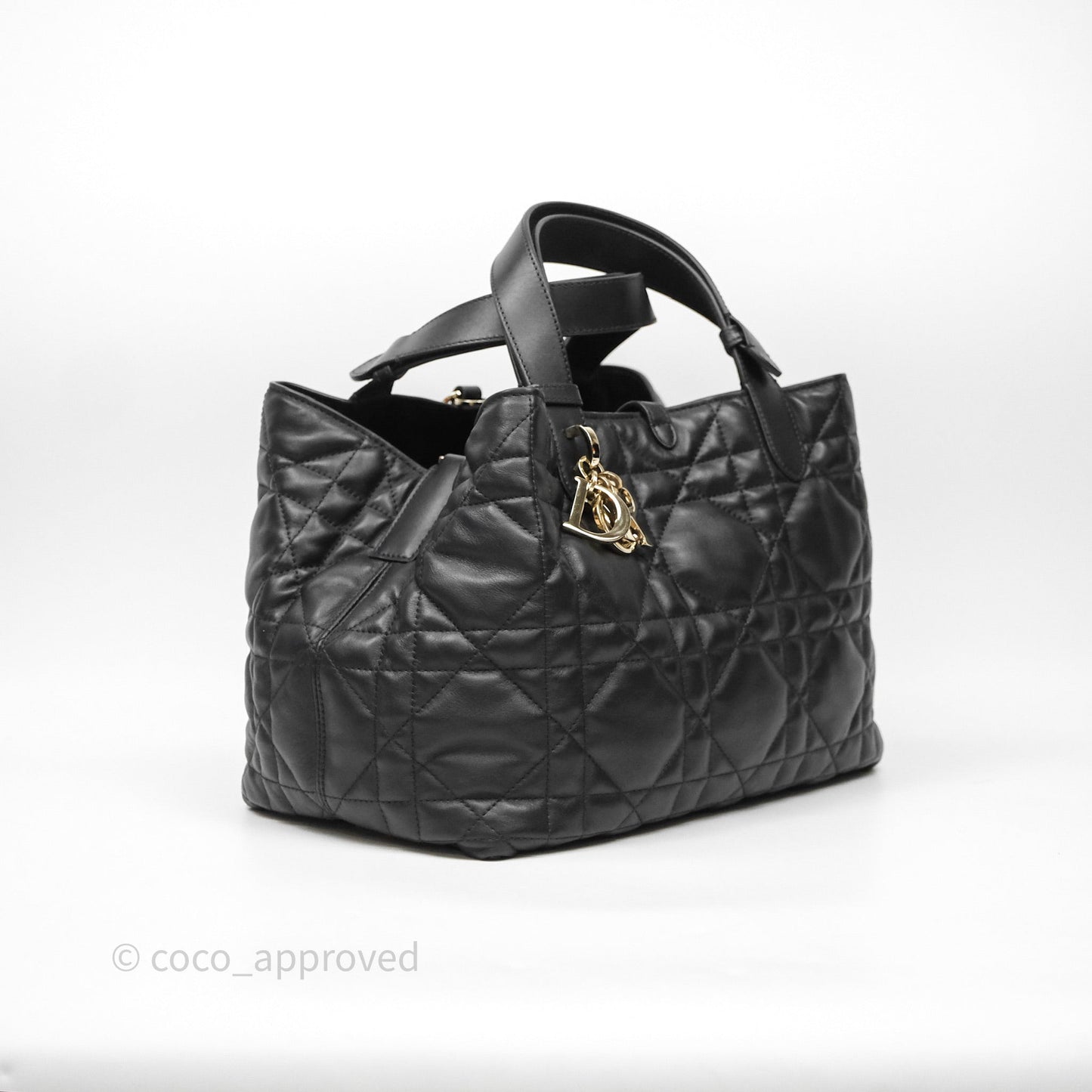 Christian Dior Medium Dior Toujours Bag Black Macrocannage Calfskin