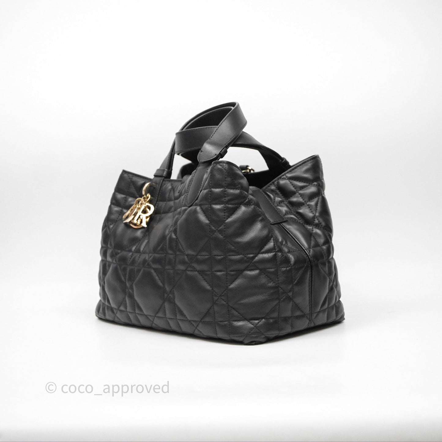 Christian Dior Medium Dior Toujours Bag Black Macrocannage Calfskin