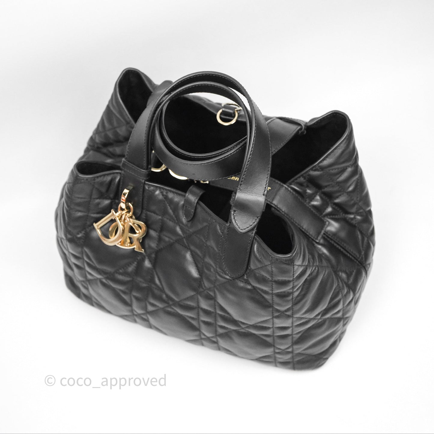 Christian Dior Medium Dior Toujours Bag Black Macrocannage Calfskin