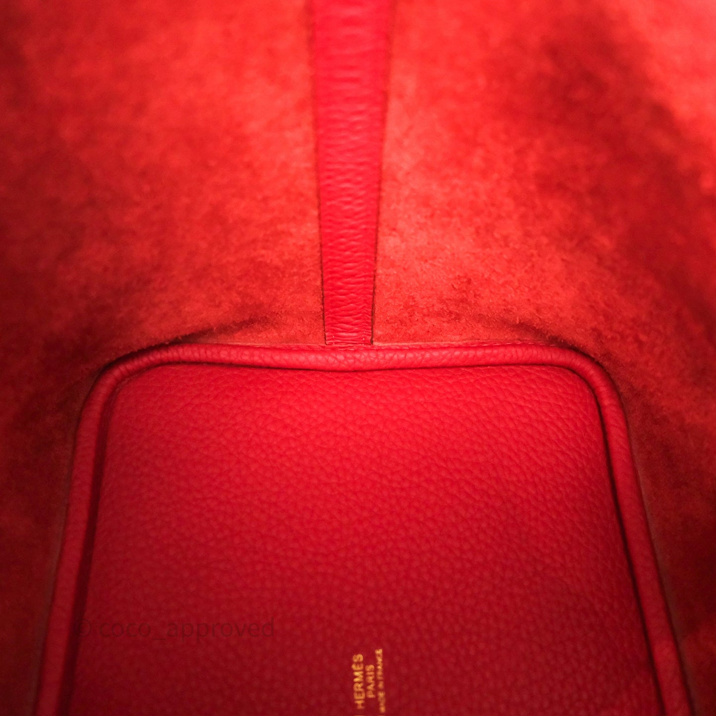 Hermès Picotin 22 Vermillon 5E Clemence Gold Hardware