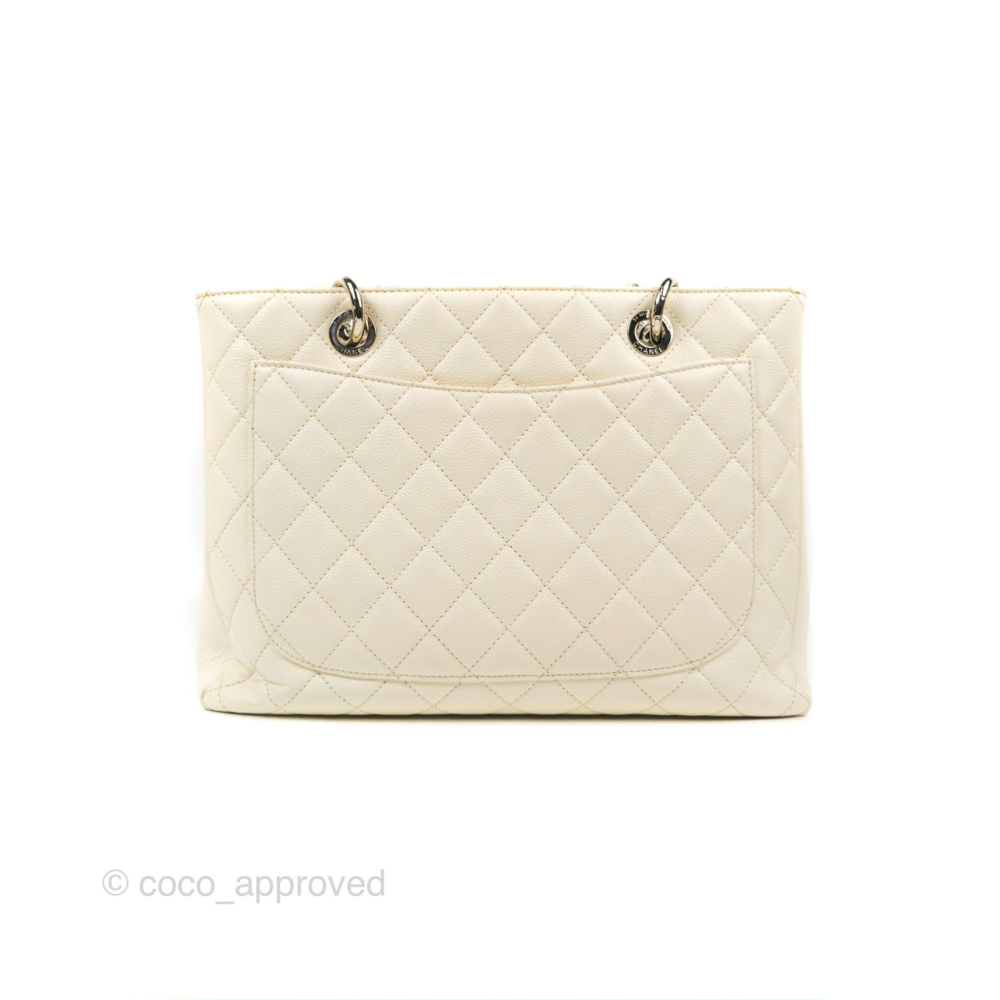 Chanel GST White Caviar Silver Hardware