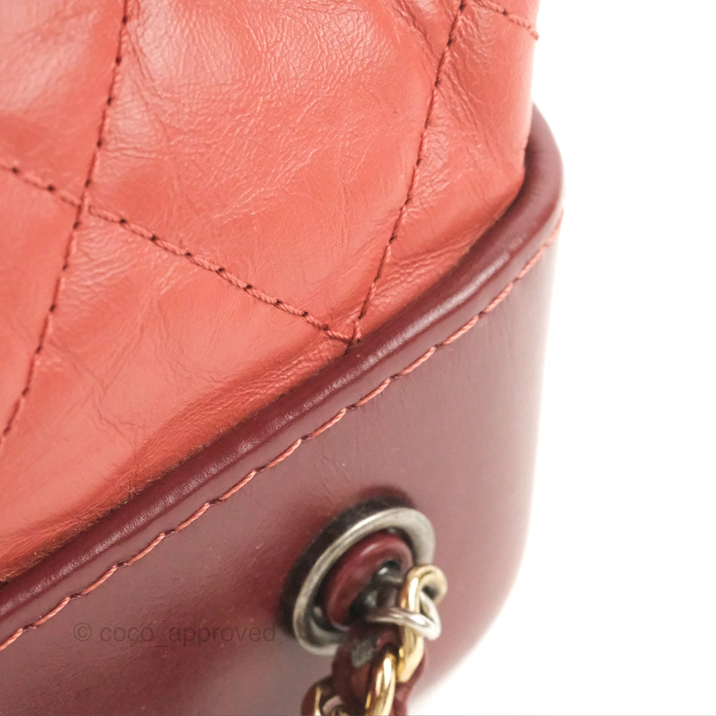 Chanel Small Gabrielle Backpack Red Aged Calfskin