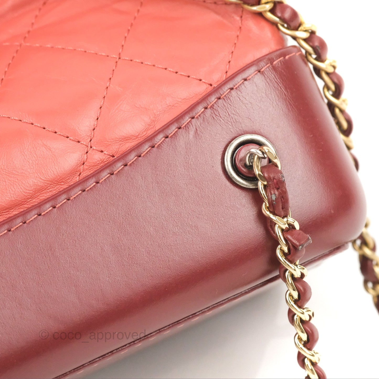 Chanel Small Gabrielle Backpack Red Aged Calfskin