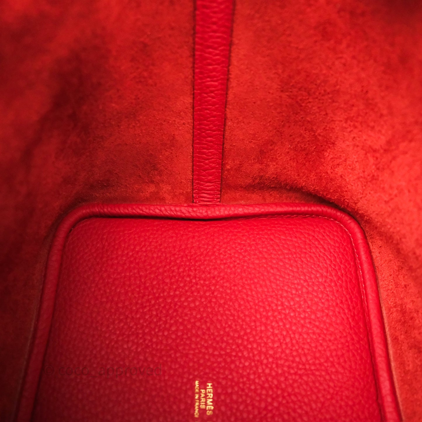 Hermès Picotin 22 Vermillon 5E Clemence Gold Hardware