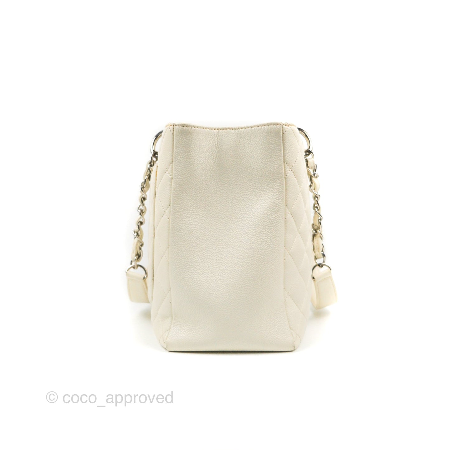 Chanel GST White Caviar Silver Hardware