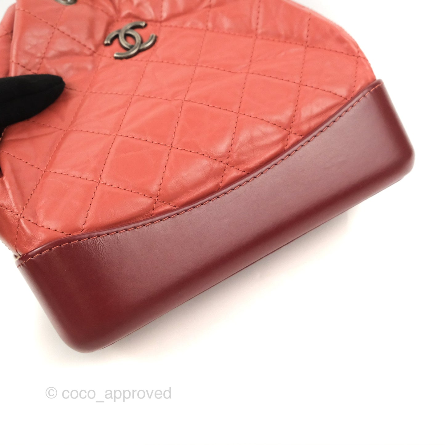 Chanel Small Gabrielle Backpack Red Aged Calfskin