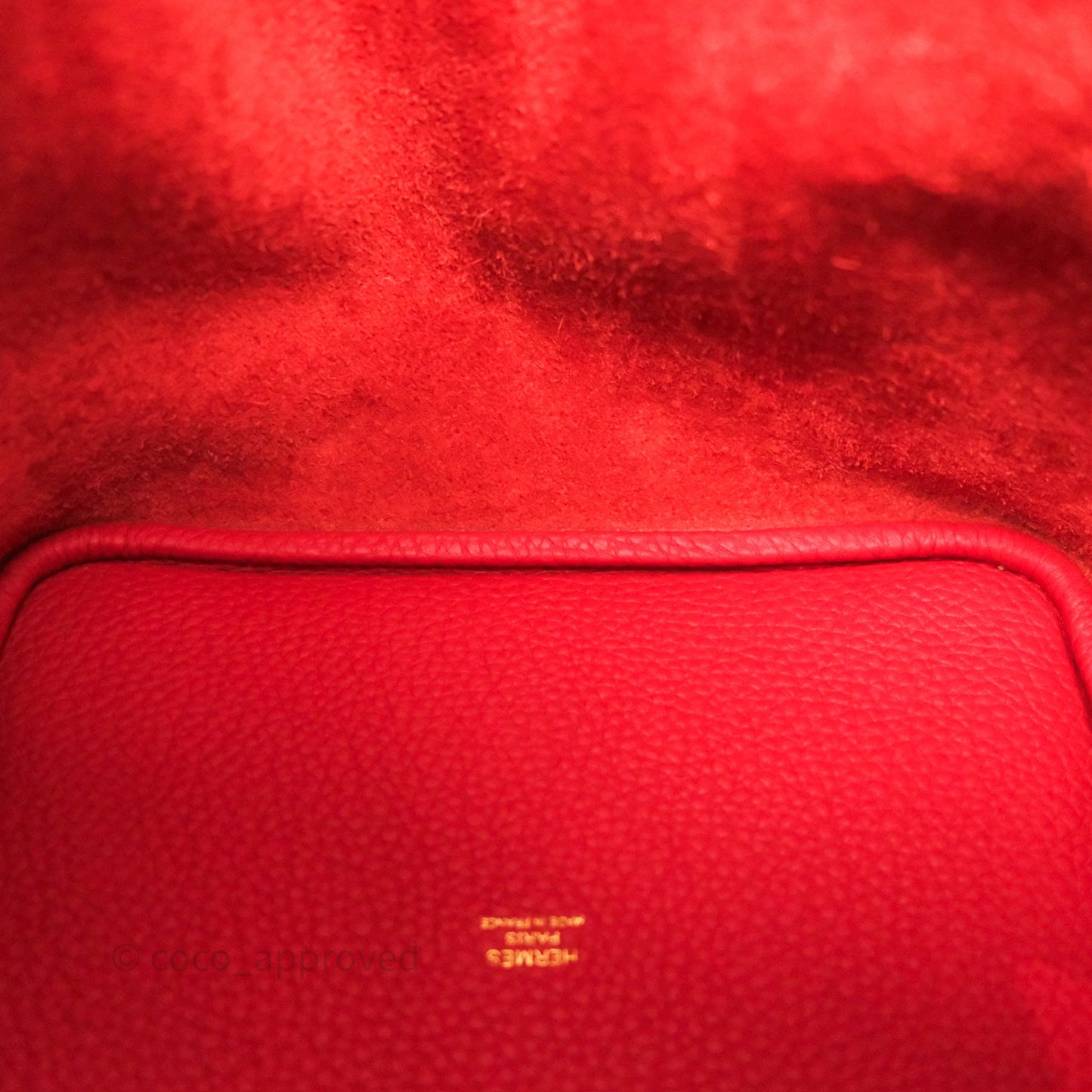 Hermès Picotin 22 Vermillon 5E Clemence Gold Hardware