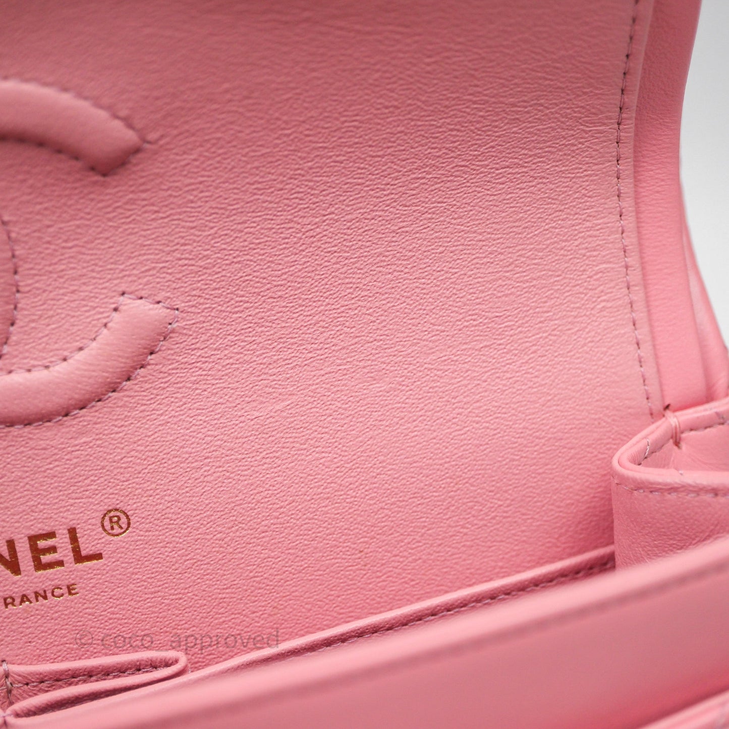 Chanel Small Classic Quilted Flap Pink Lambskin Aged Gold Hardware