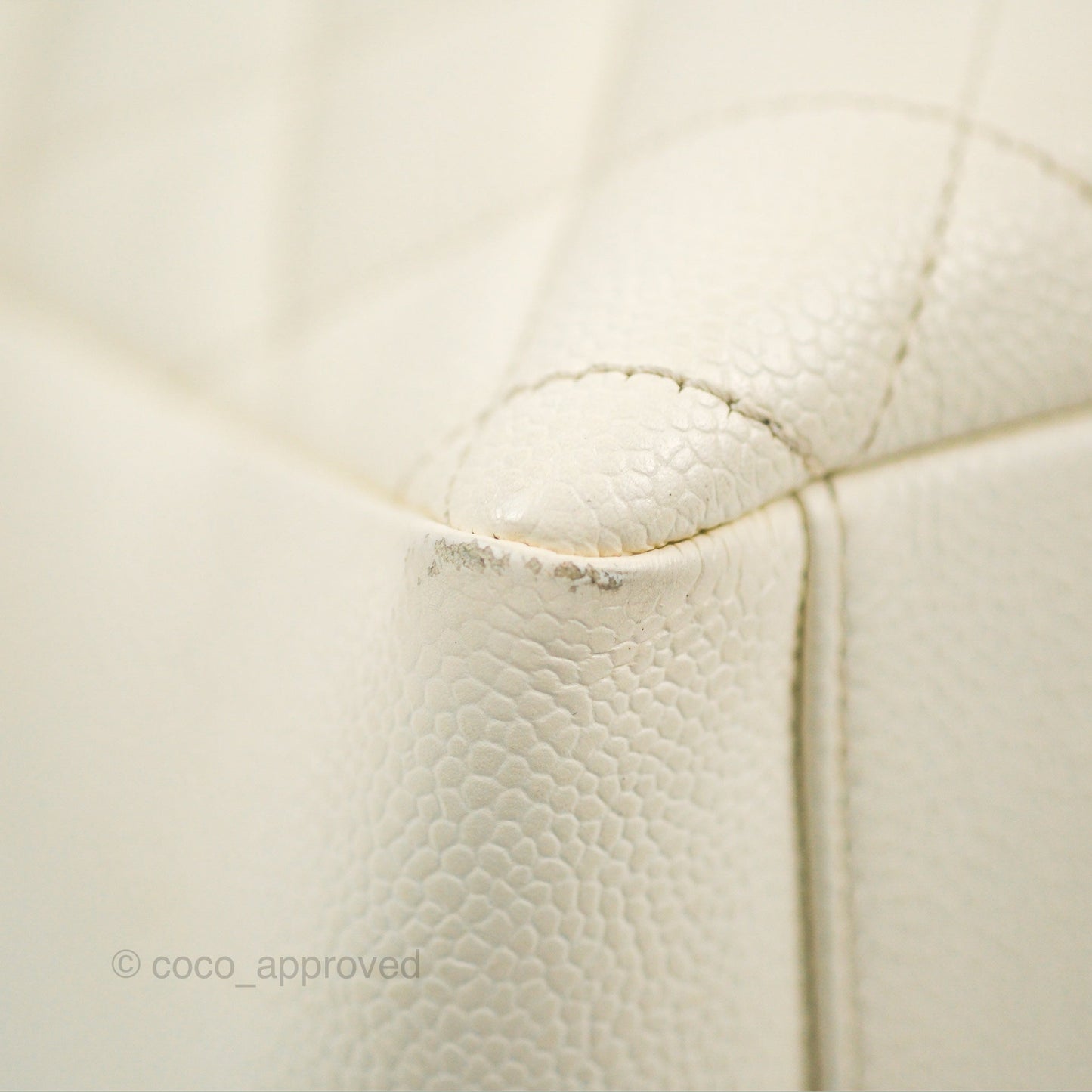 Chanel GST White Caviar Silver Hardware
