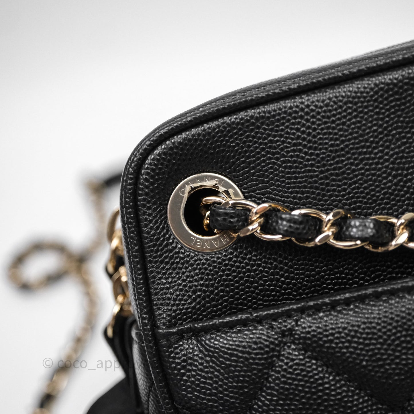 Chanel Camera Bag With Detachable Pouch Black Caviar Gold Hardware