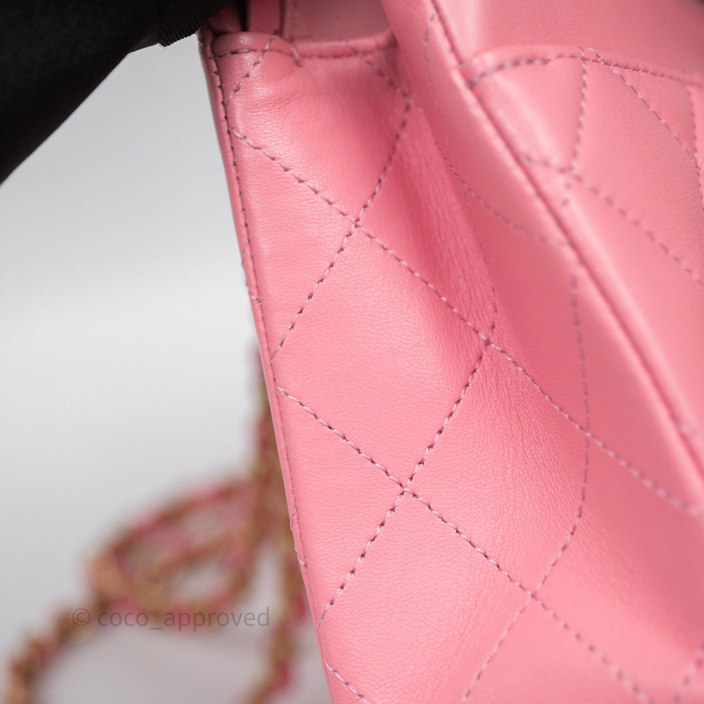 Chanel Small Classic Quilted Flap Pink Lambskin Aged Gold Hardware