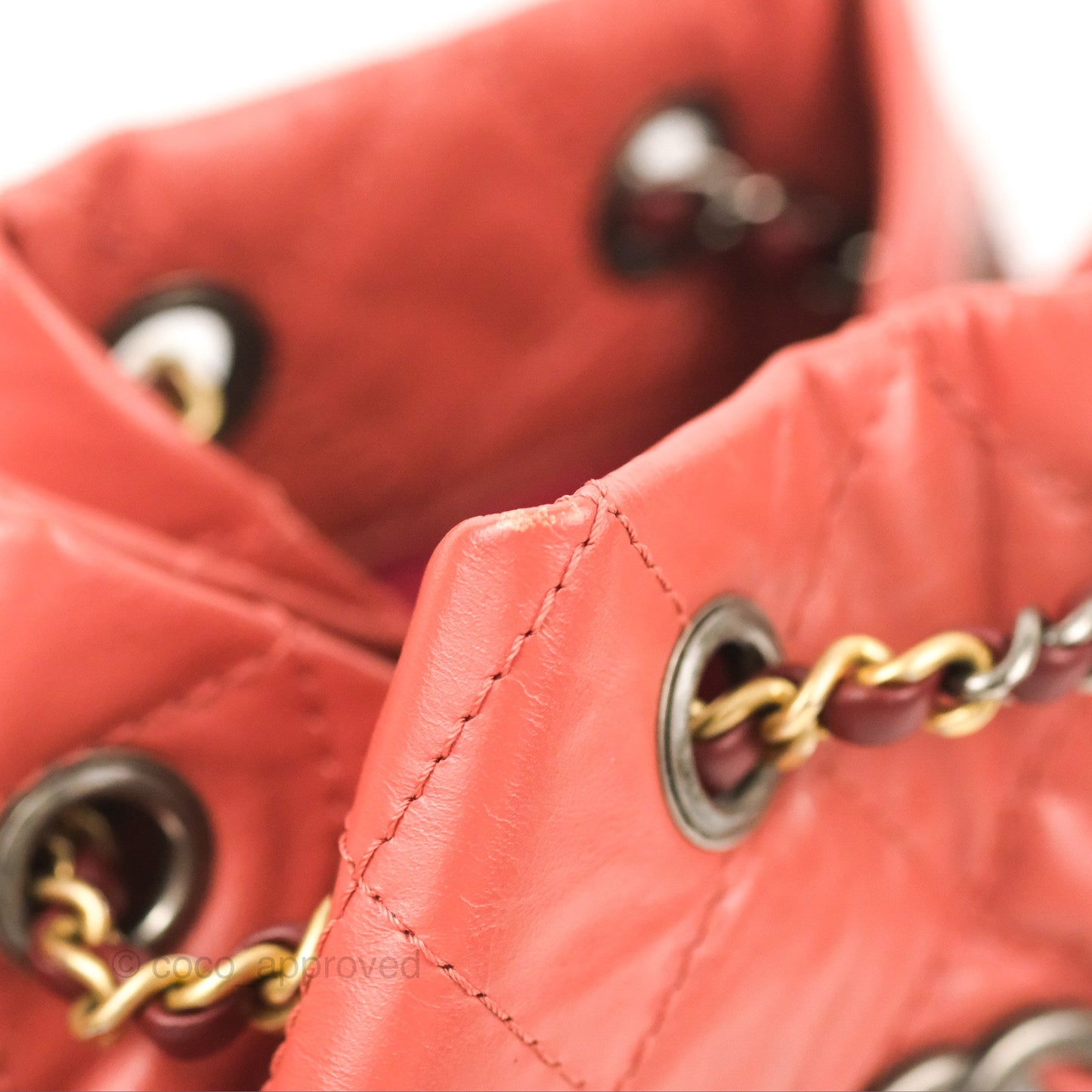 Chanel Small Gabrielle Backpack Red Aged Calfskin