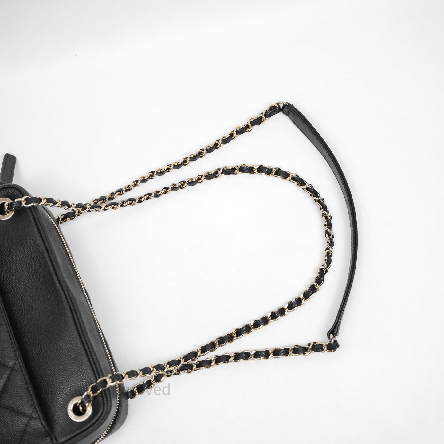 Chanel Camera Bag With Detachable Pouch Black Caviar Gold Hardware