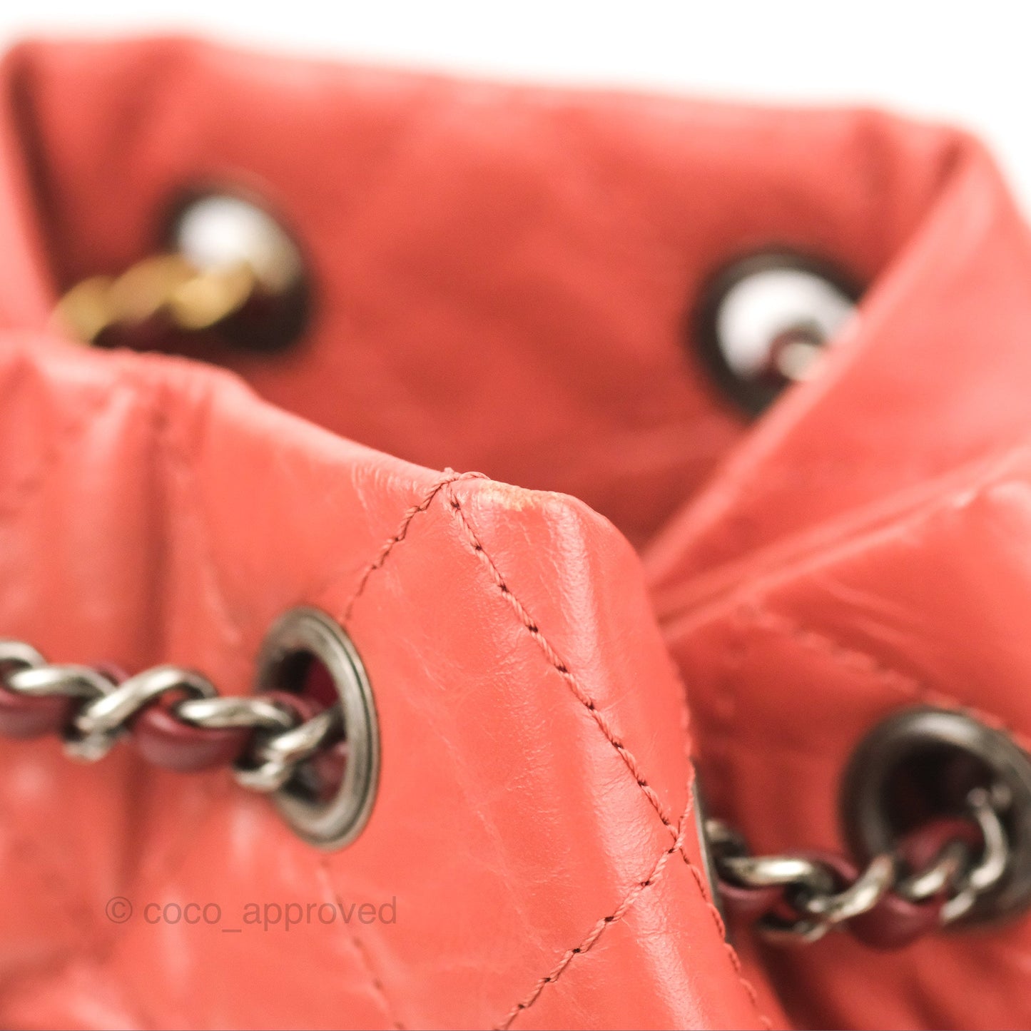 Chanel Small Gabrielle Backpack Red Aged Calfskin