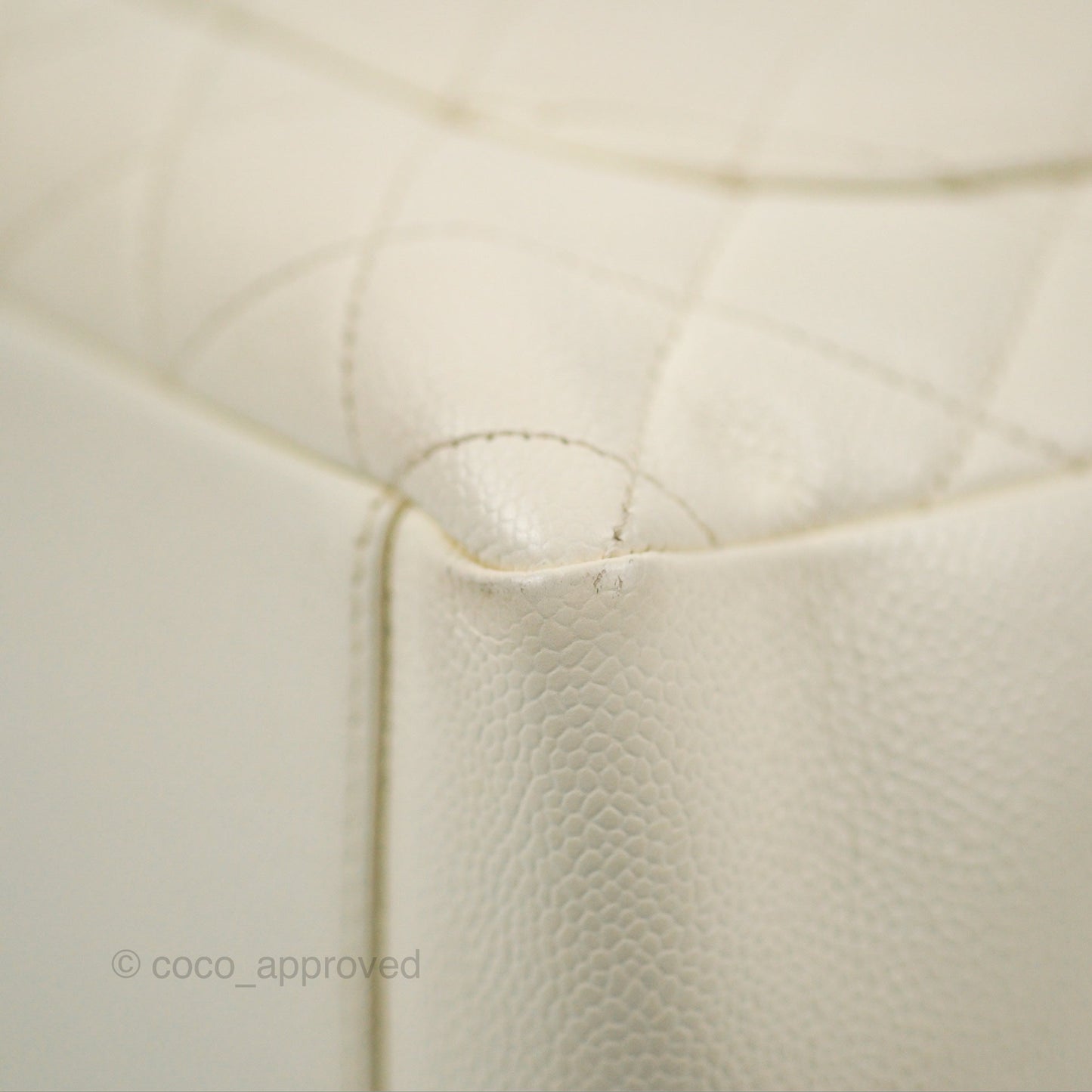 Chanel GST White Caviar Silver Hardware