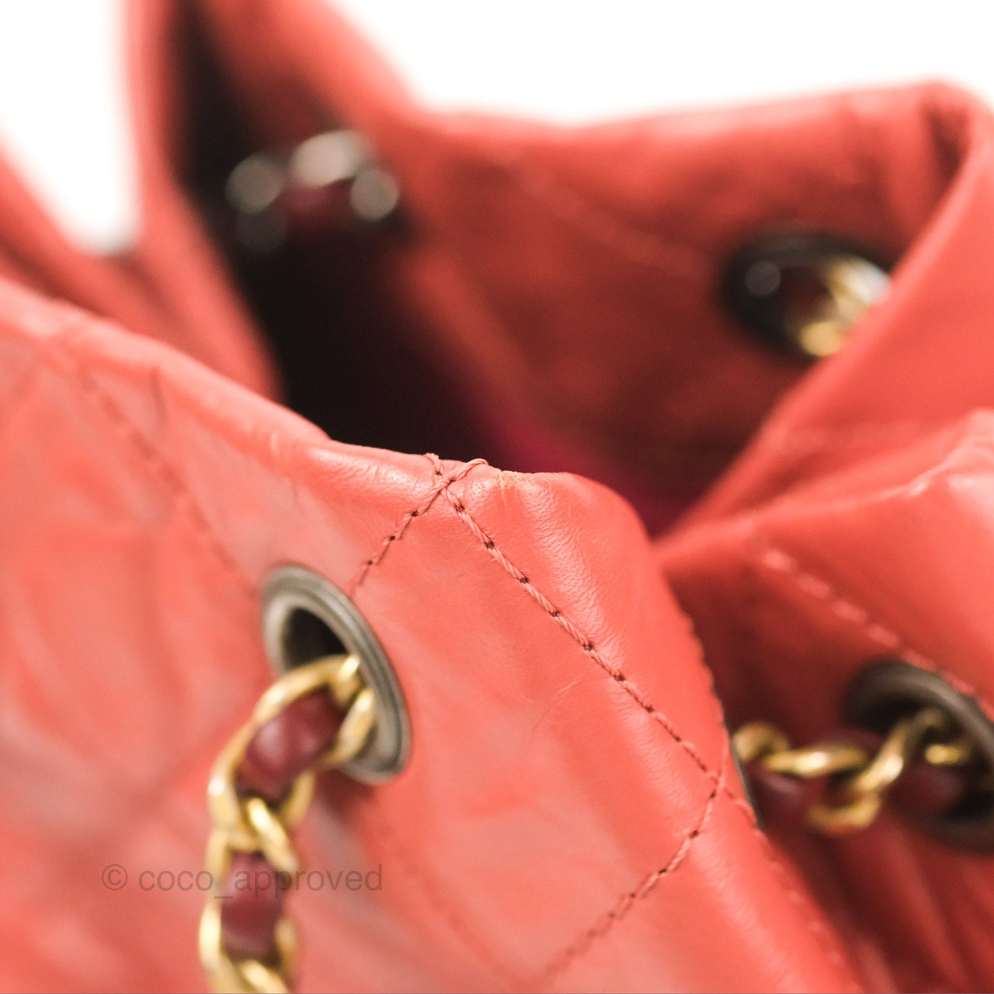 Chanel Small Gabrielle Backpack Red Aged Calfskin