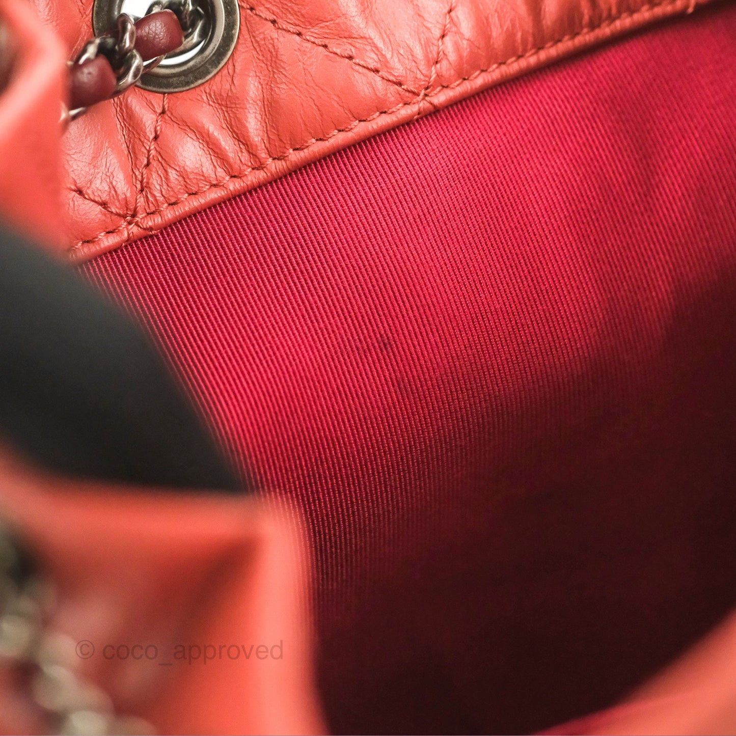 Chanel Small Gabrielle Backpack Red Aged Calfskin