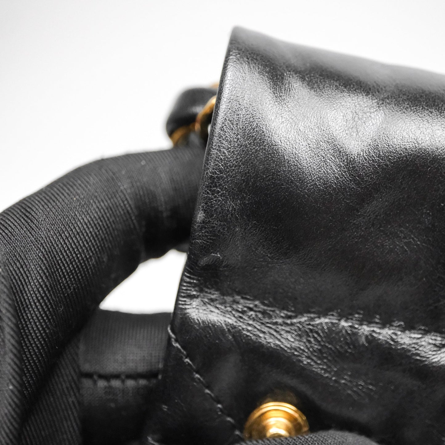 Chanel 22 Small Black Shiny Crumpled Calfskin Aged Gold Hardware