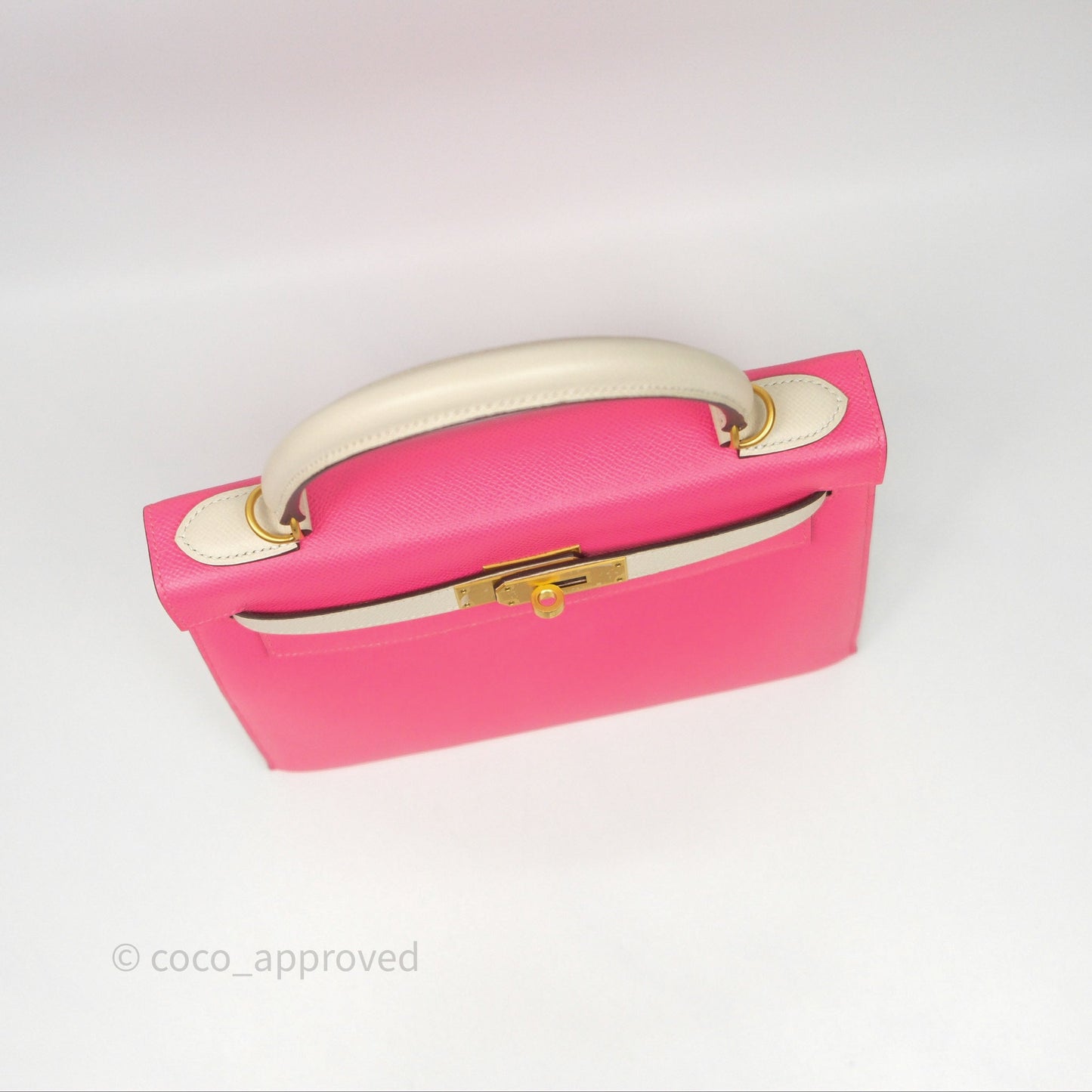 Hermes Kelly 28 Rose Lipstick U5/Craie 10 Epsom Gold Hardware