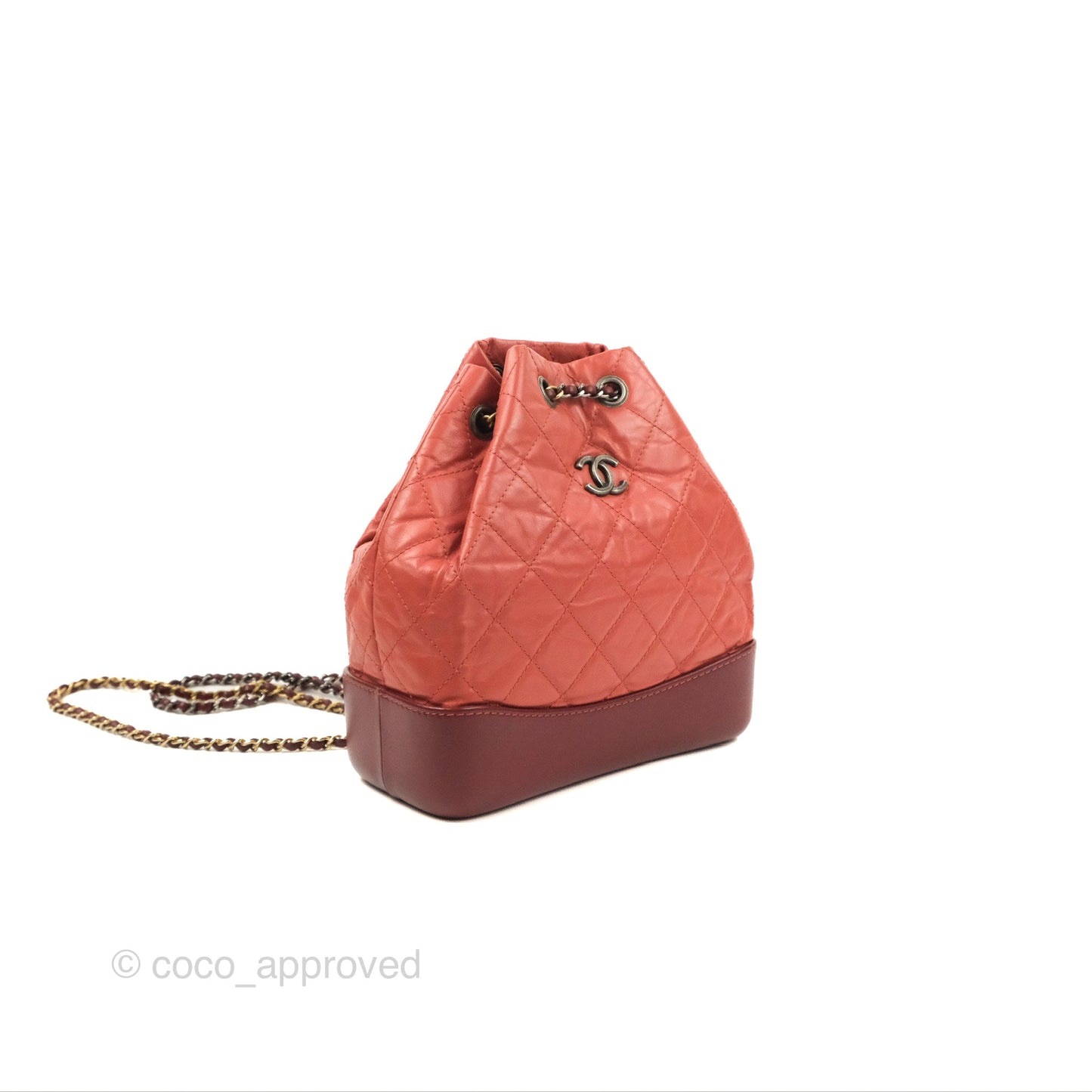 Chanel Small Gabrielle Backpack Red Aged Calfskin