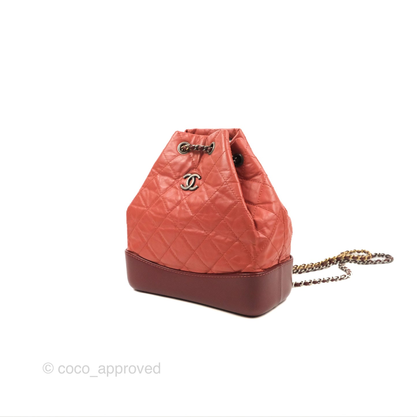 Chanel Small Gabrielle Backpack Red Aged Calfskin