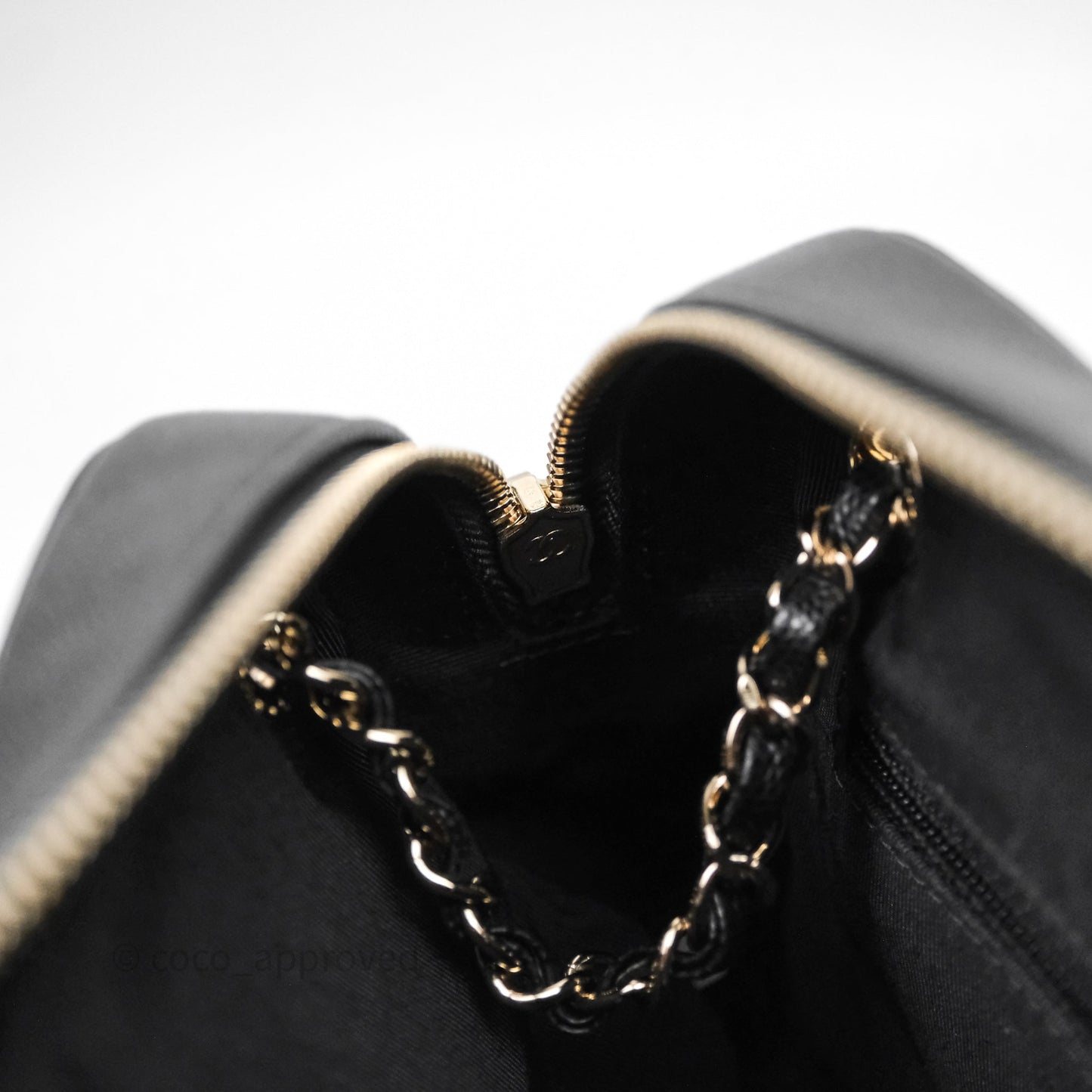 Chanel Camera Bag With Detachable Pouch Black Caviar Gold Hardware