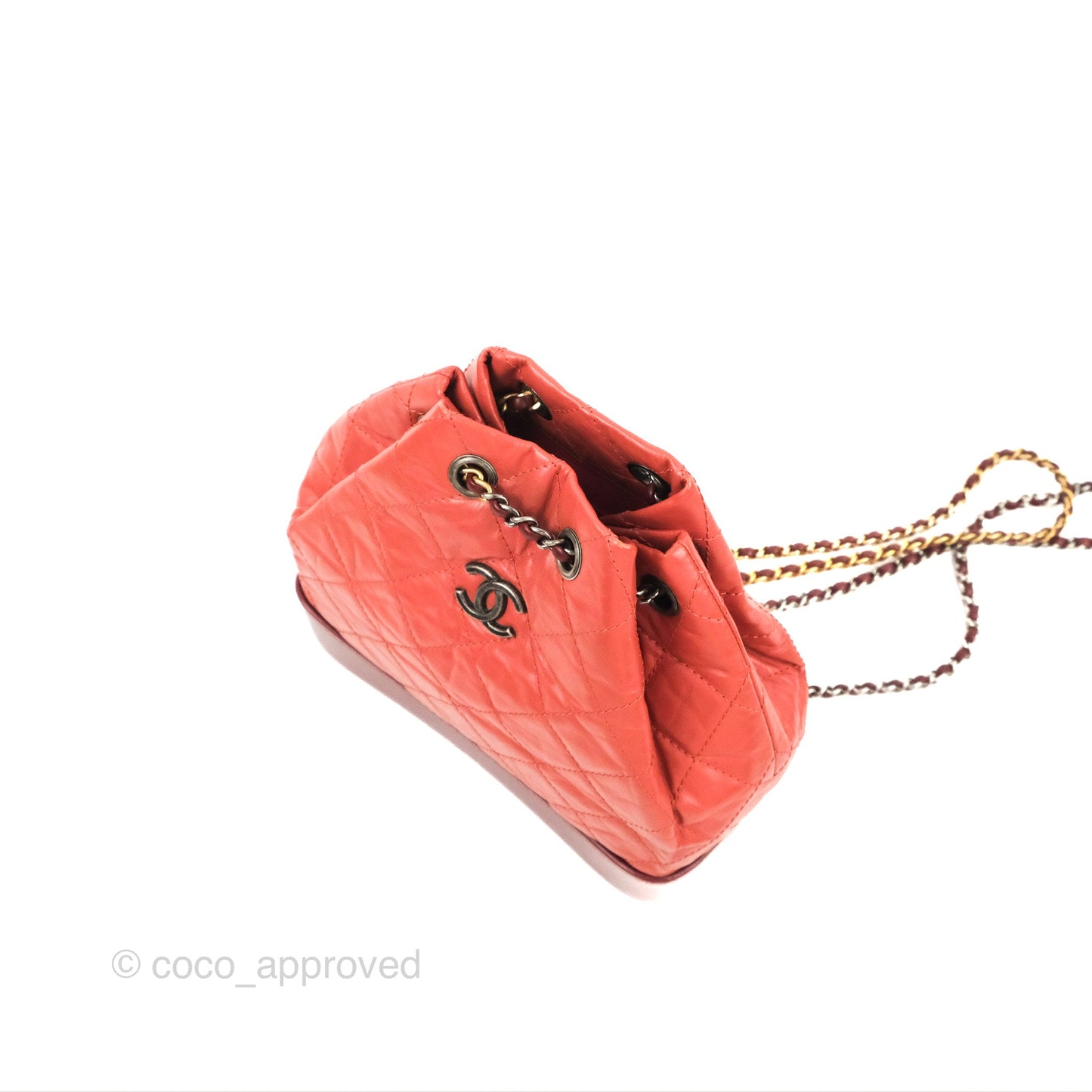 Chanel Small Gabrielle Backpack Red Aged Calfskin