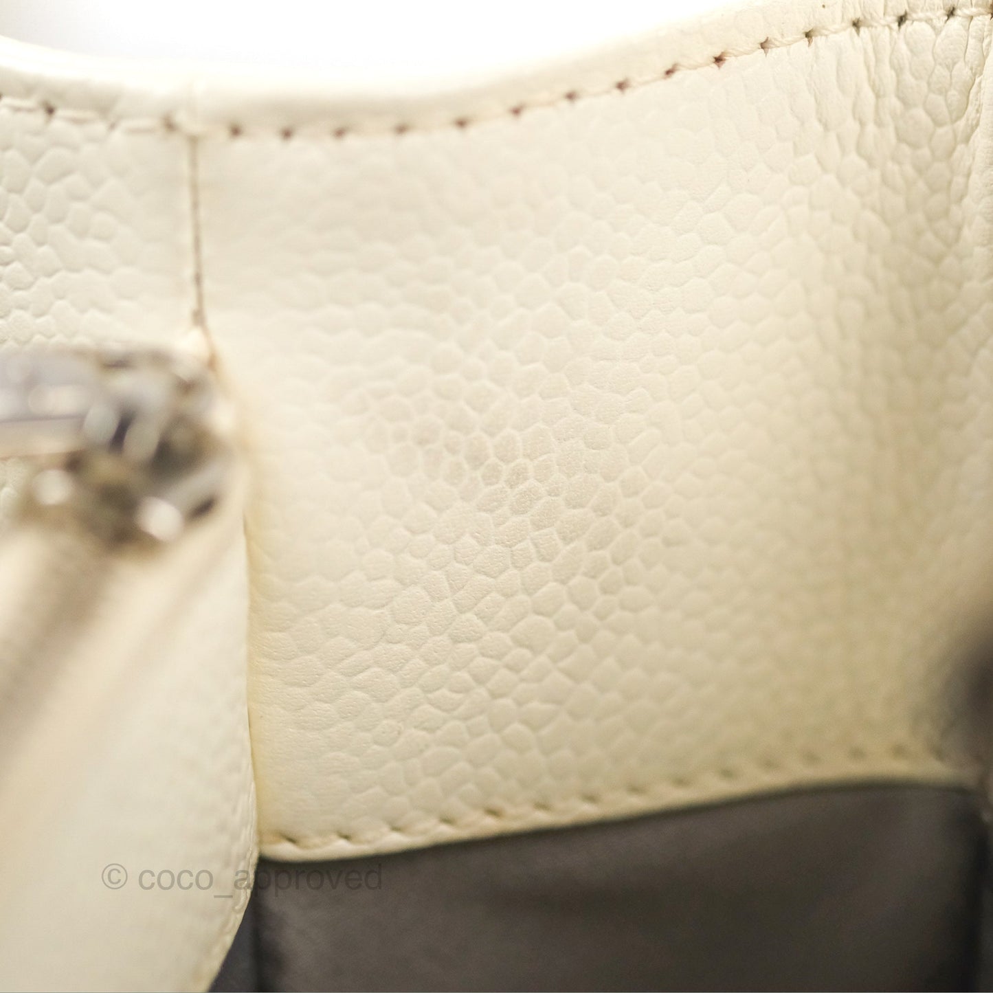 Chanel GST White Caviar Silver Hardware