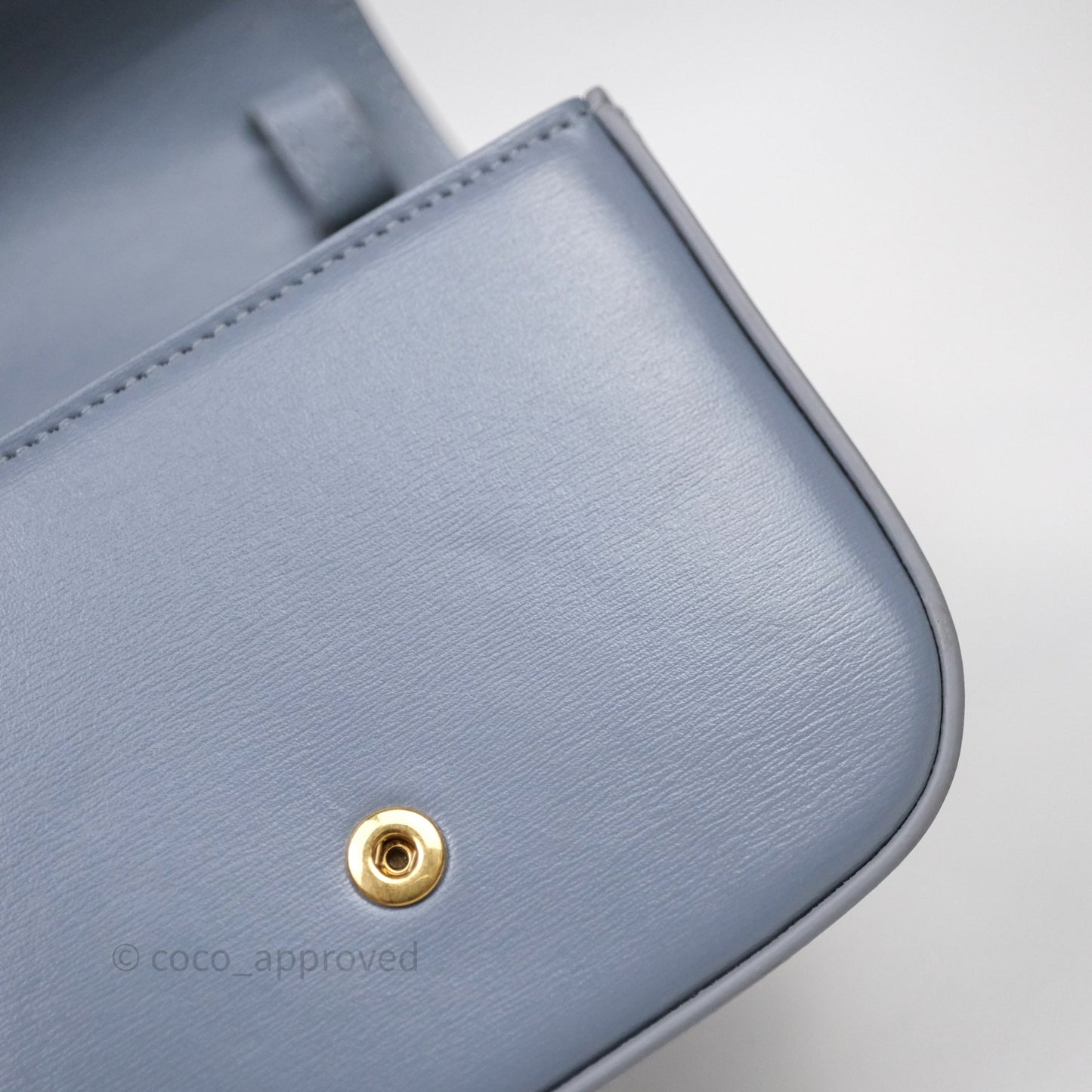 Celine Mini Triomphe Shiny Calfskin Blue Grey