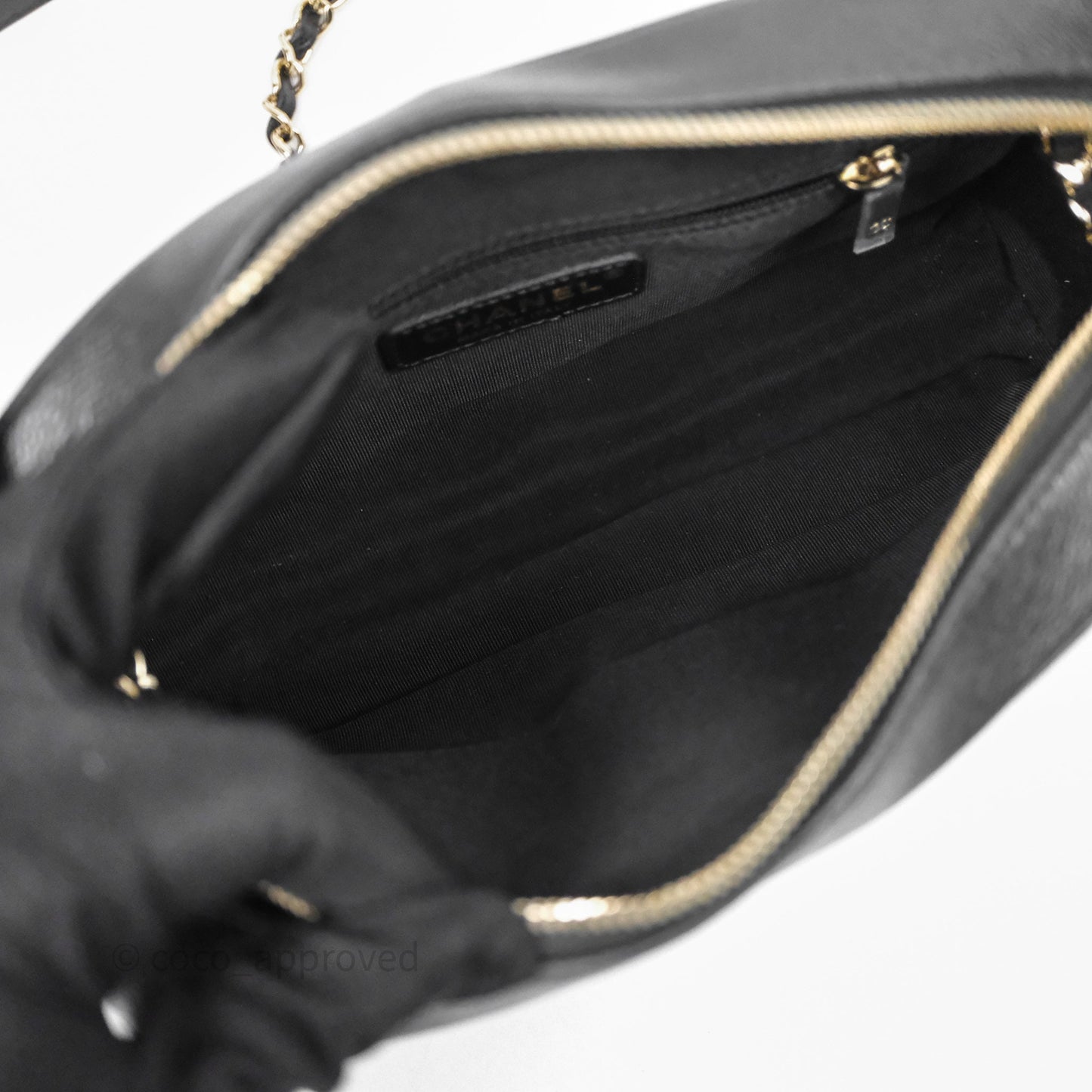 Chanel Camera Bag With Detachable Pouch Black Caviar Gold Hardware