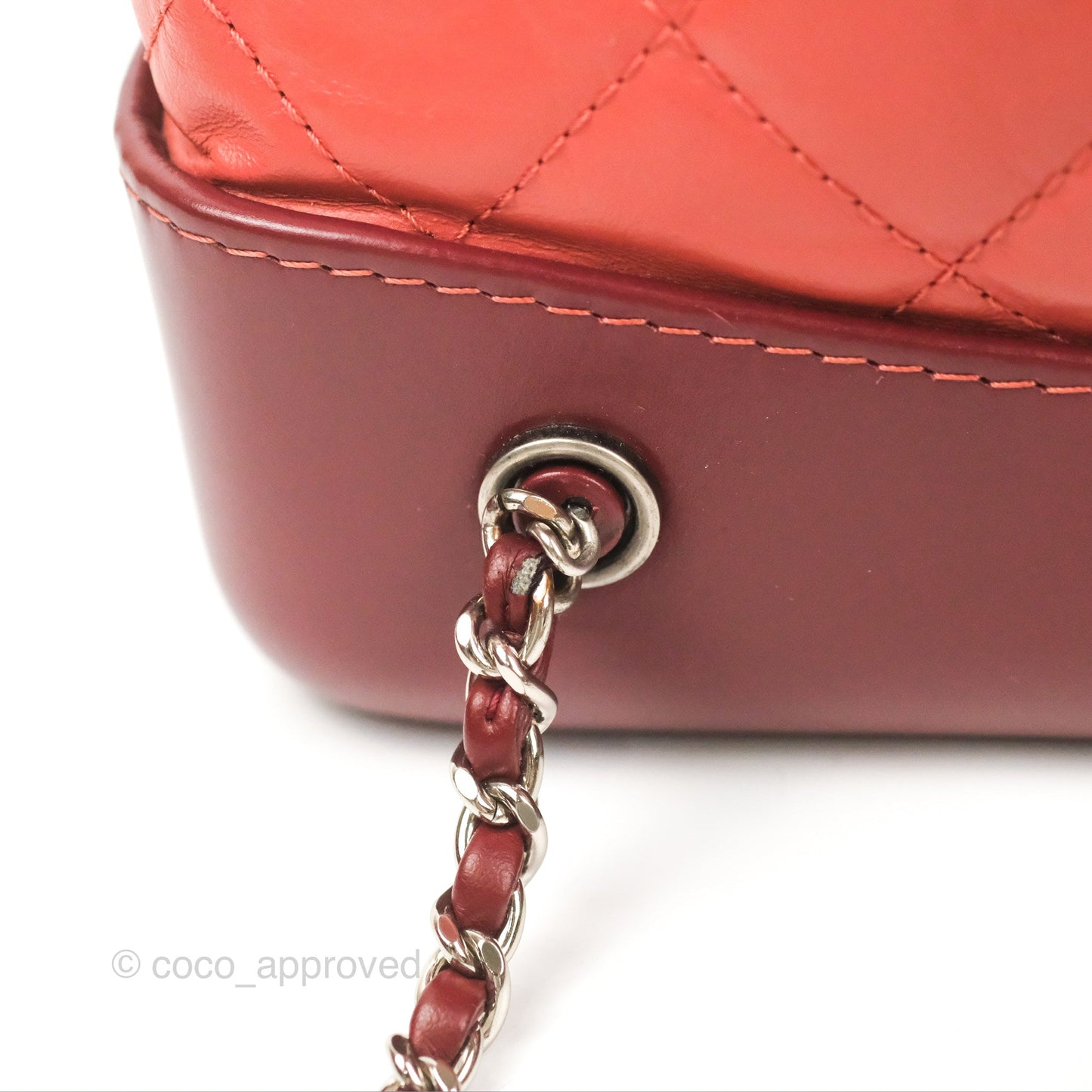 Chanel Small Gabrielle Backpack Red Aged Calfskin