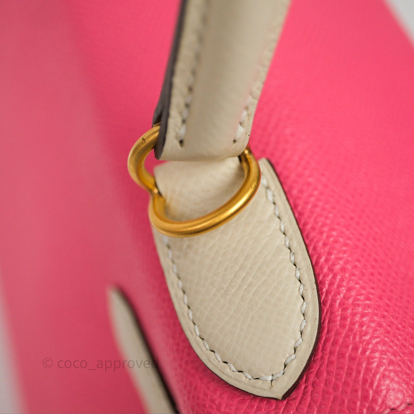 Hermes Kelly 28 Rose Lipstick U5/Craie 10 Epsom Gold Hardware