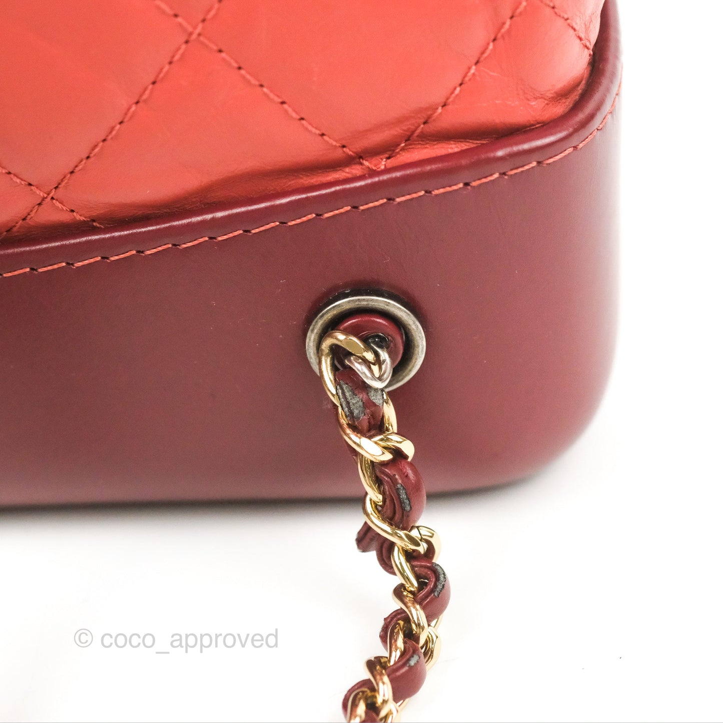 Chanel Small Gabrielle Backpack Red Aged Calfskin
