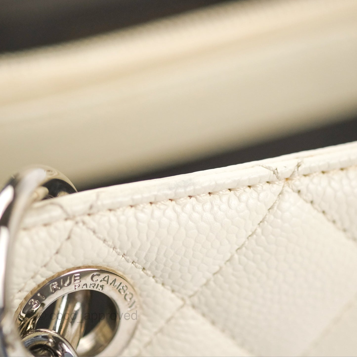 Chanel GST White Caviar Silver Hardware