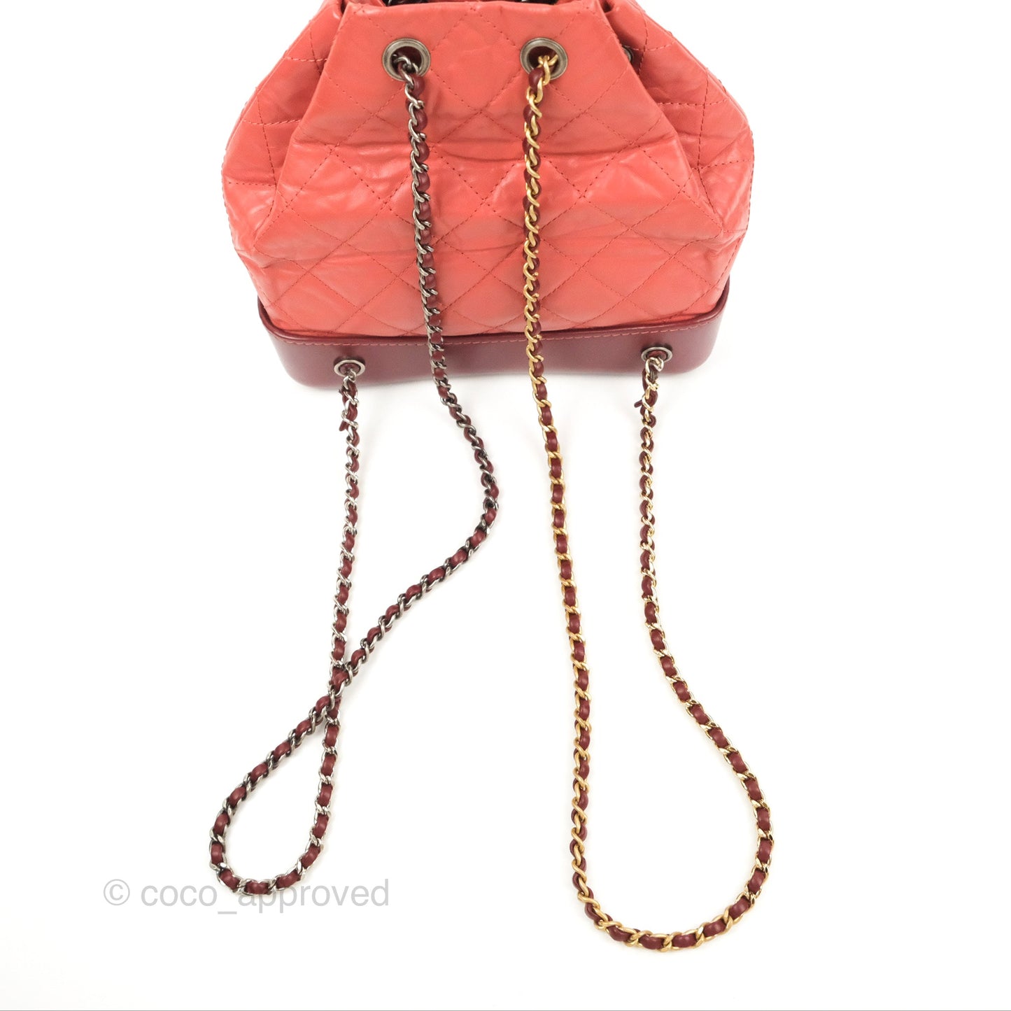 Chanel Small Gabrielle Backpack Red Aged Calfskin
