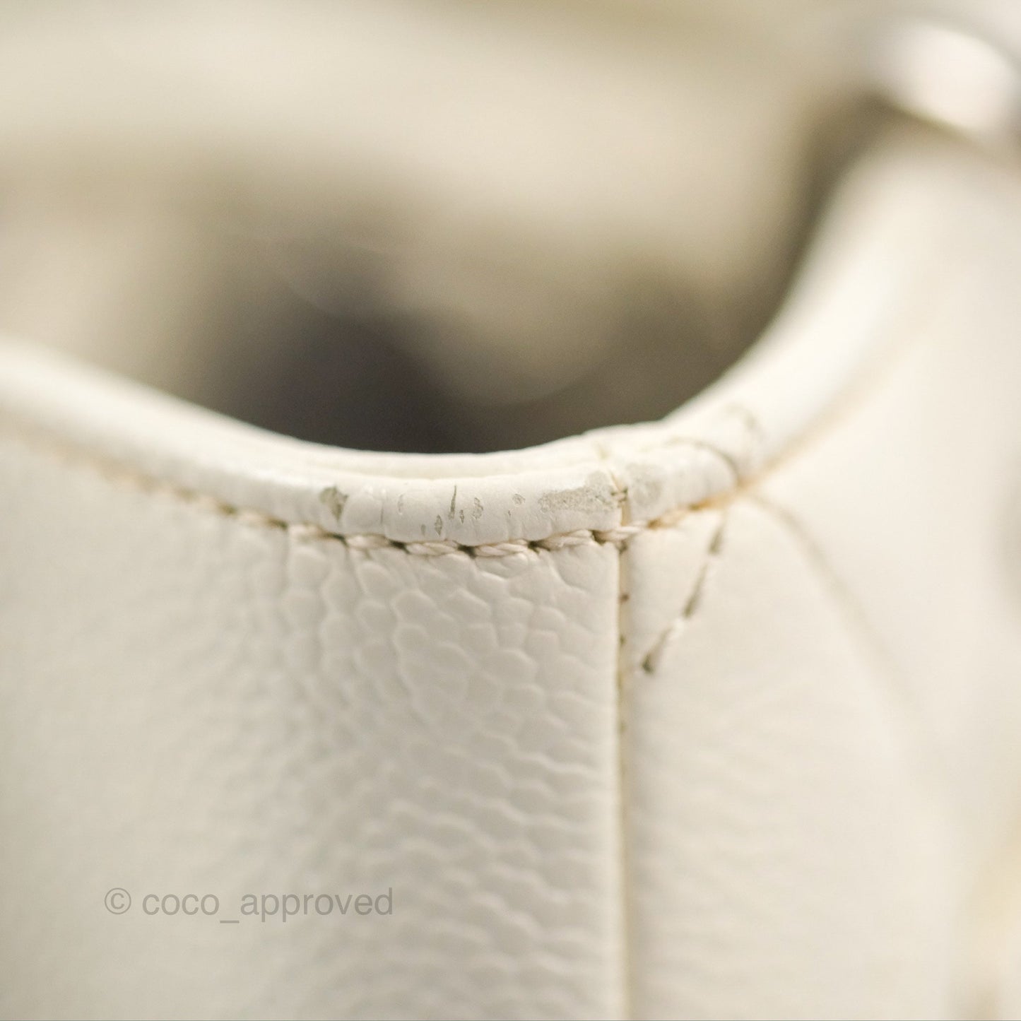 Chanel GST White Caviar Silver Hardware