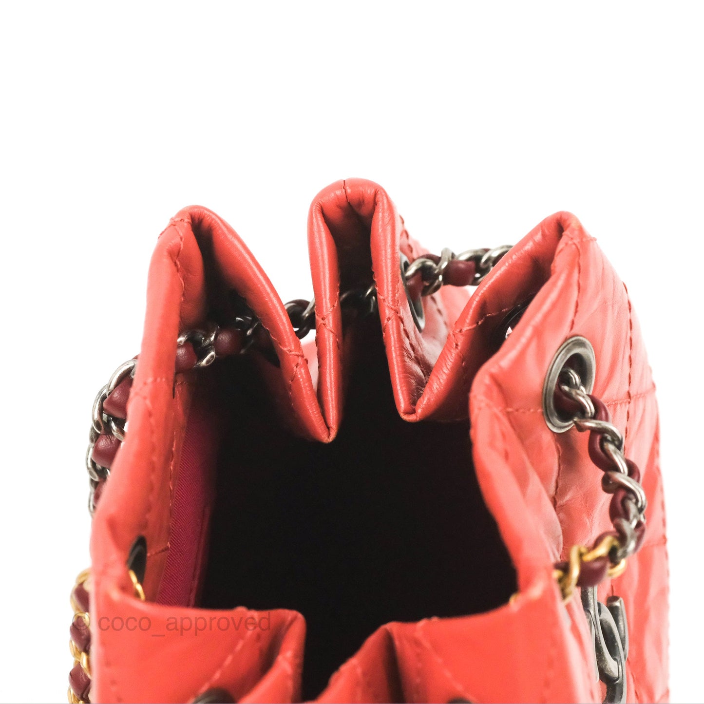 Chanel Small Gabrielle Backpack Red Aged Calfskin