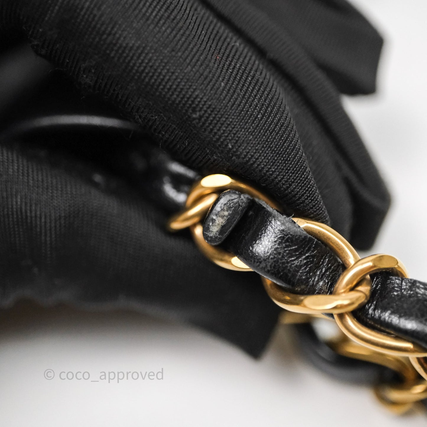 Chanel 22 Small Black Shiny Crumpled Calfskin Aged Gold Hardware