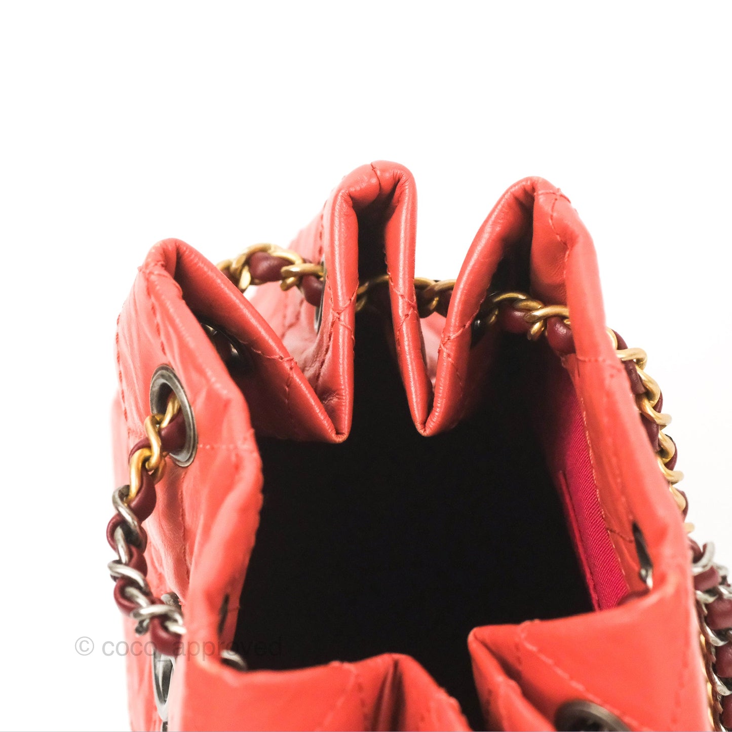 Chanel Small Gabrielle Backpack Red Aged Calfskin