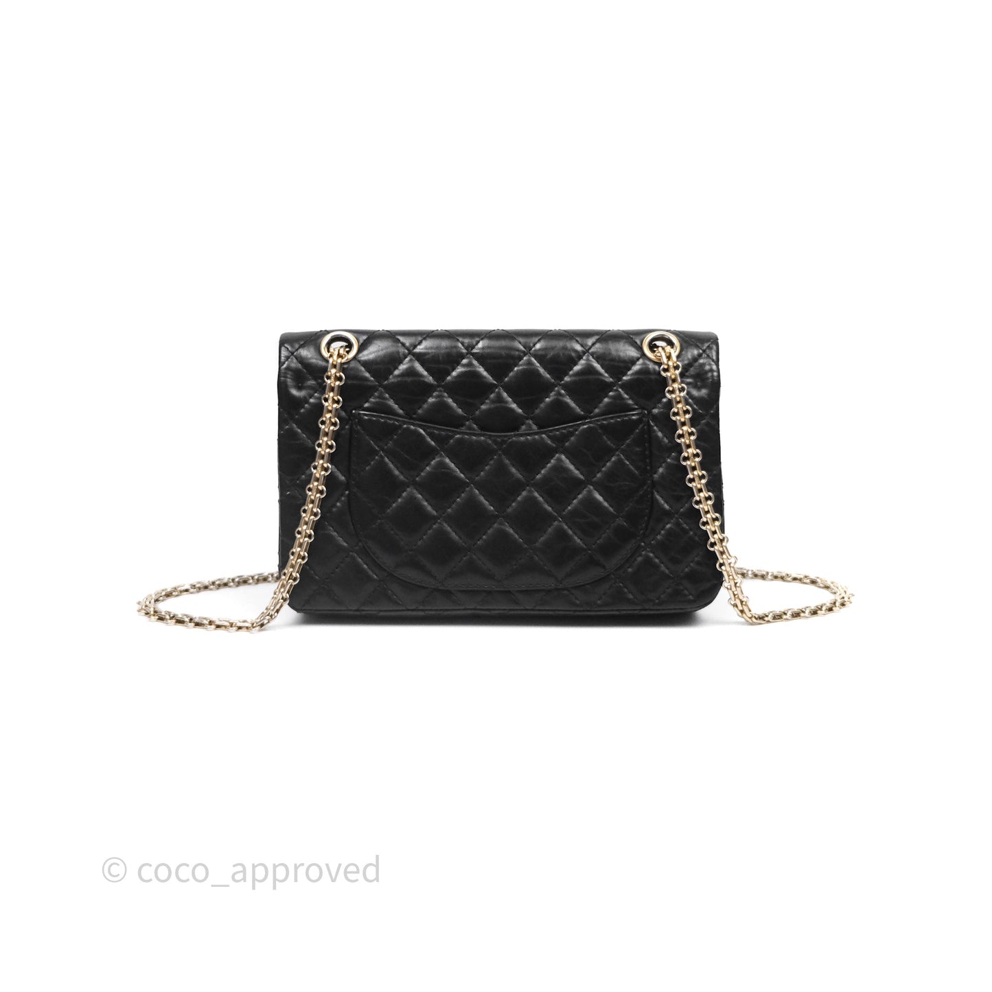 Chanel Reissue 225 Quilted Black Calfskin Aged Gold Hardware