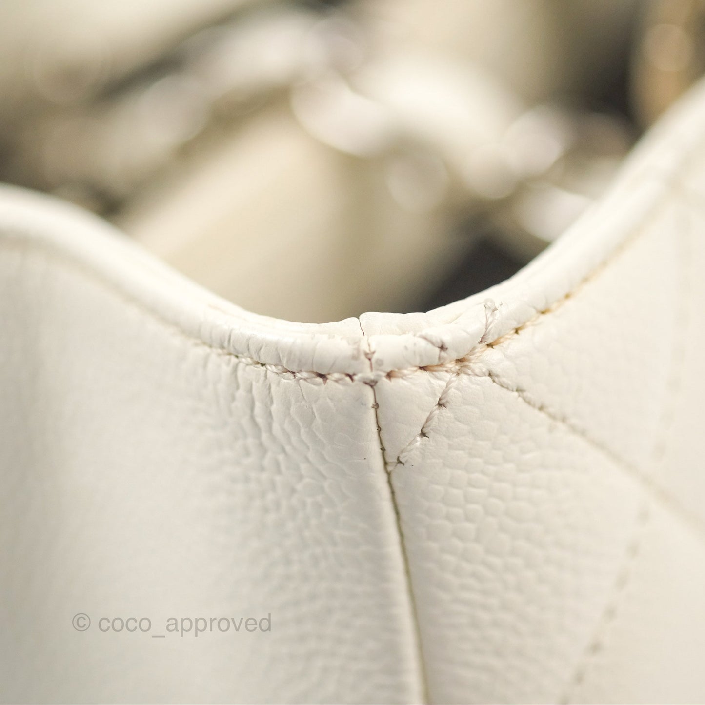 Chanel GST White Caviar Silver Hardware