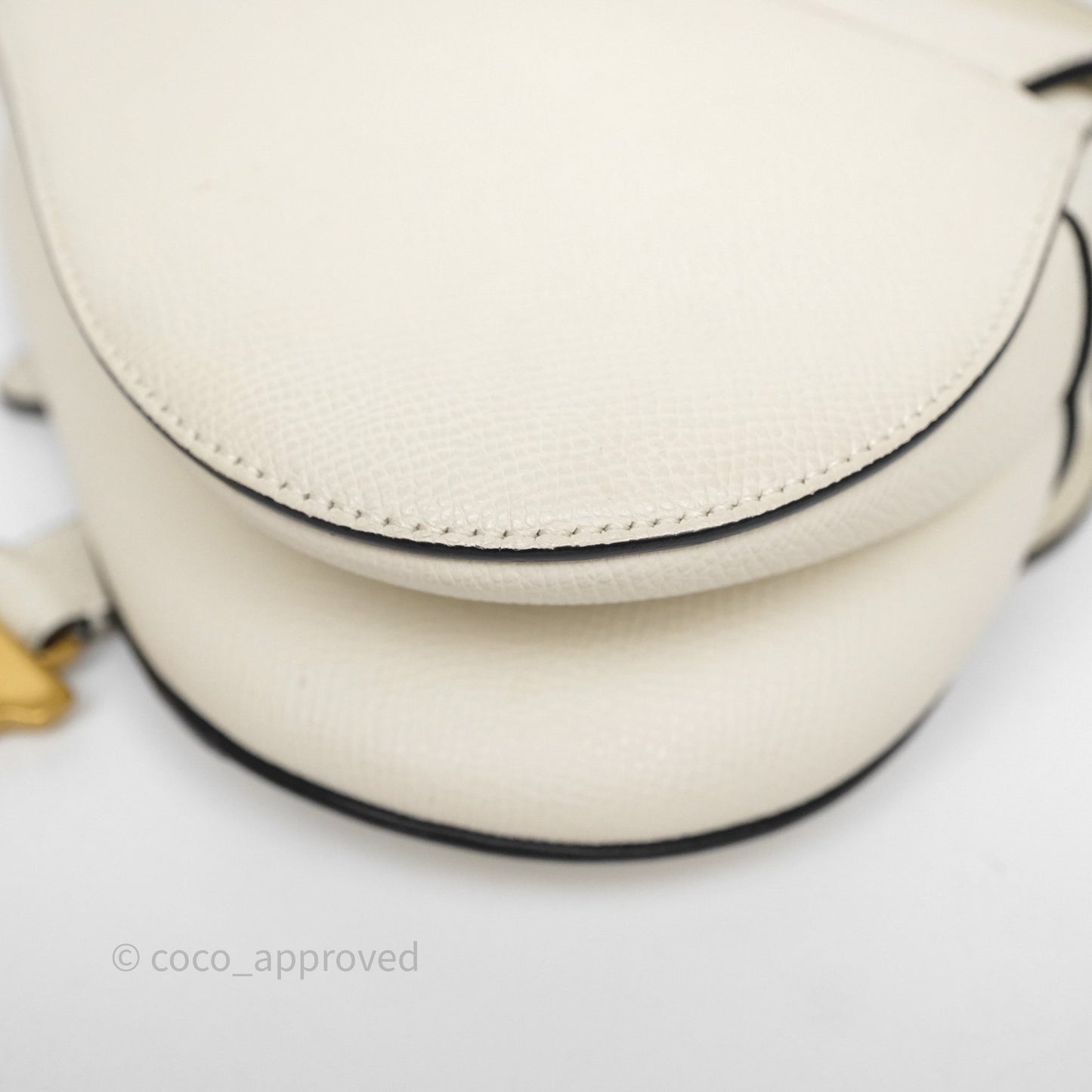 Christian Dior Mini Saddle Bag White Grained Calfskin Gold Hardware