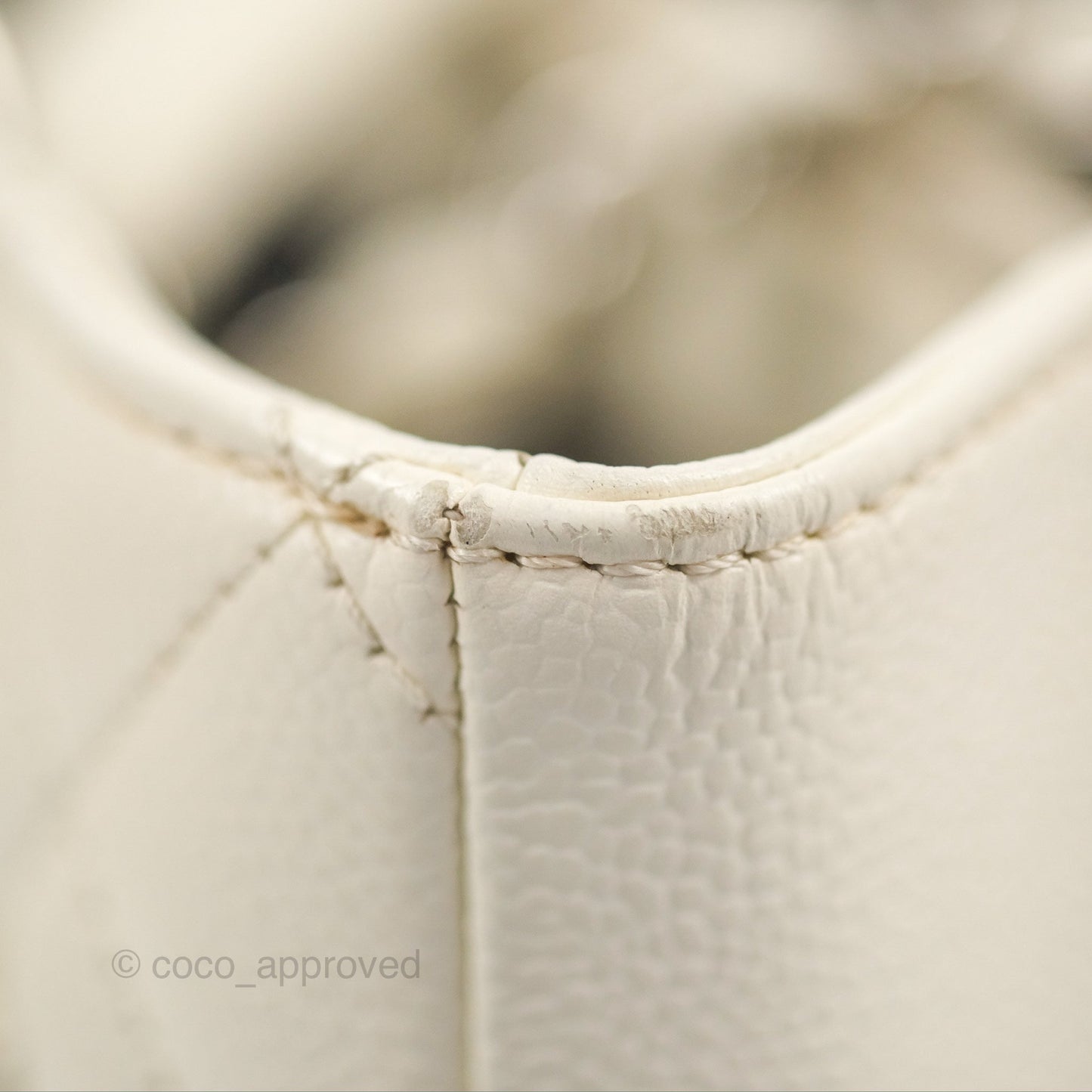 Chanel GST White Caviar Silver Hardware