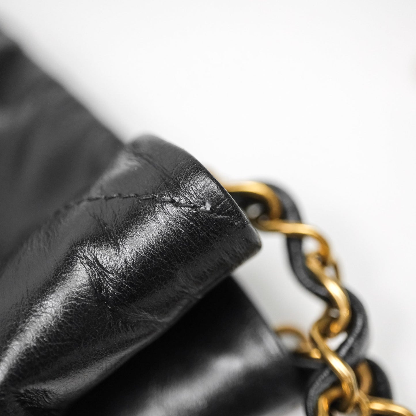 Chanel 22 Small Black Shiny Crumpled Calfskin Aged Gold Hardware