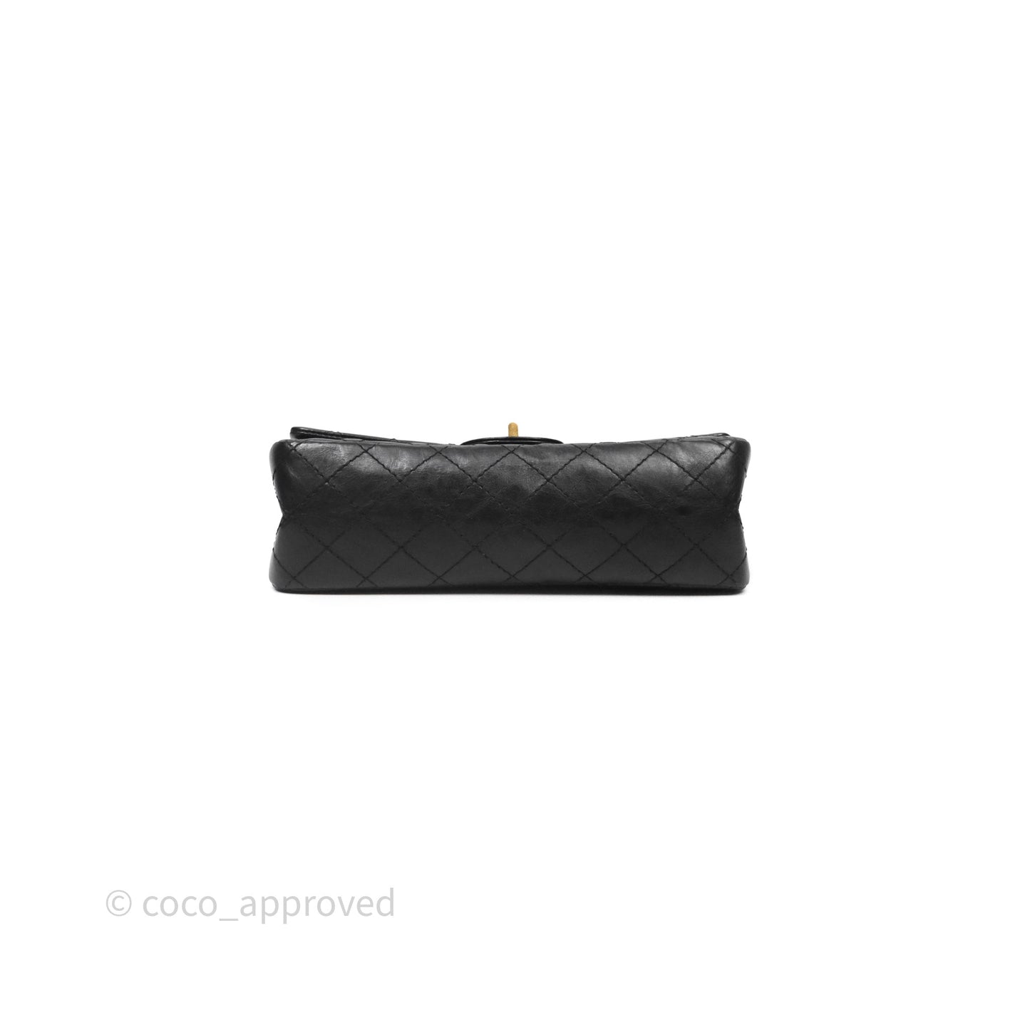 Chanel Reissue 225 Quilted Black Calfskin Aged Gold Hardware