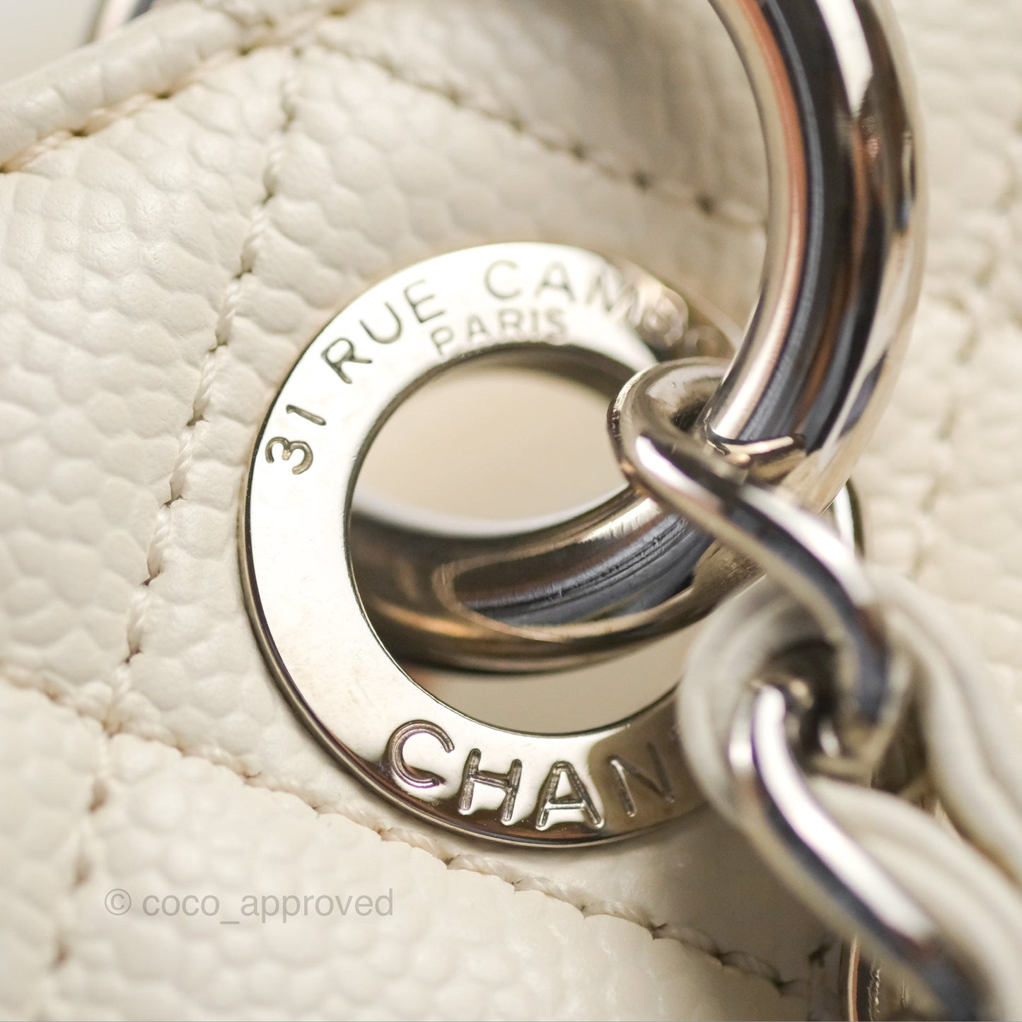 Chanel GST White Caviar Silver Hardware