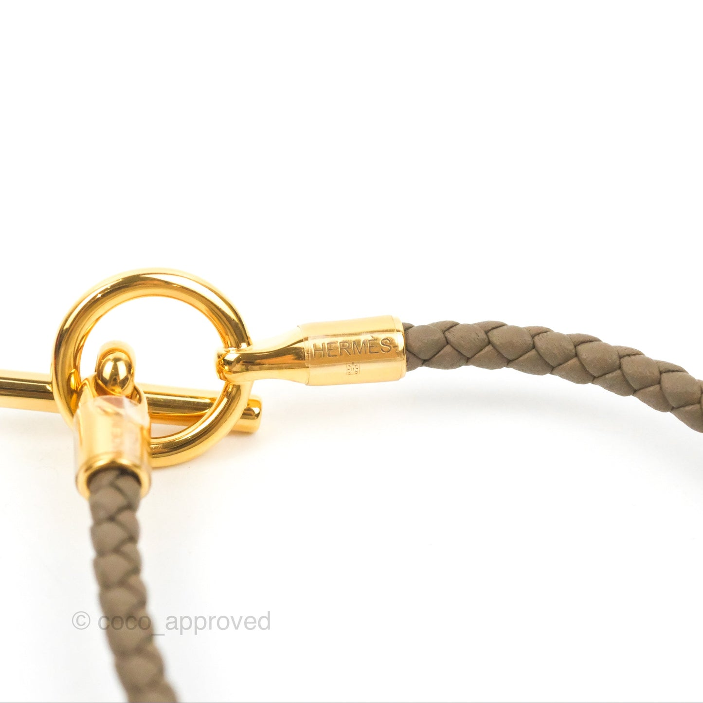 Hermès Glenan Bracelet Étoupe Swift Gold Hardware