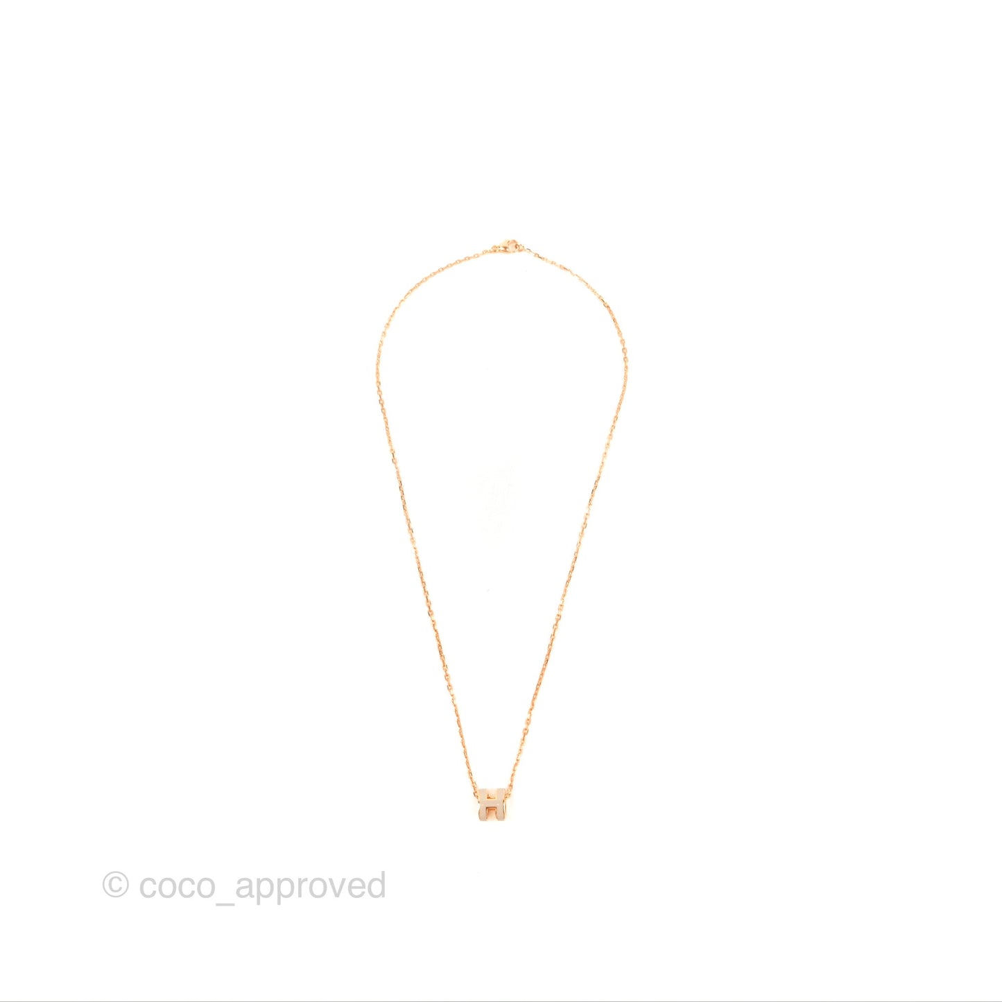 Hermès Mini Pop H Marron Glace Pendant Necklace Rose Gold Hardware