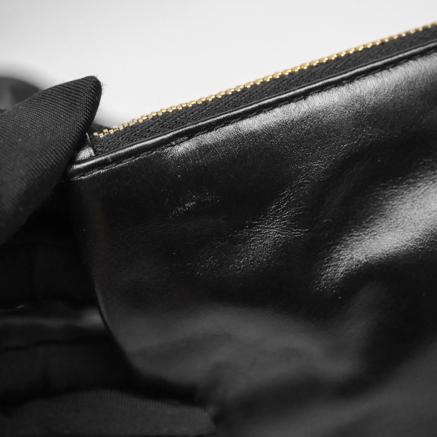 Chanel 22 Small Black Shiny Crumpled Calfskin Aged Gold Hardware